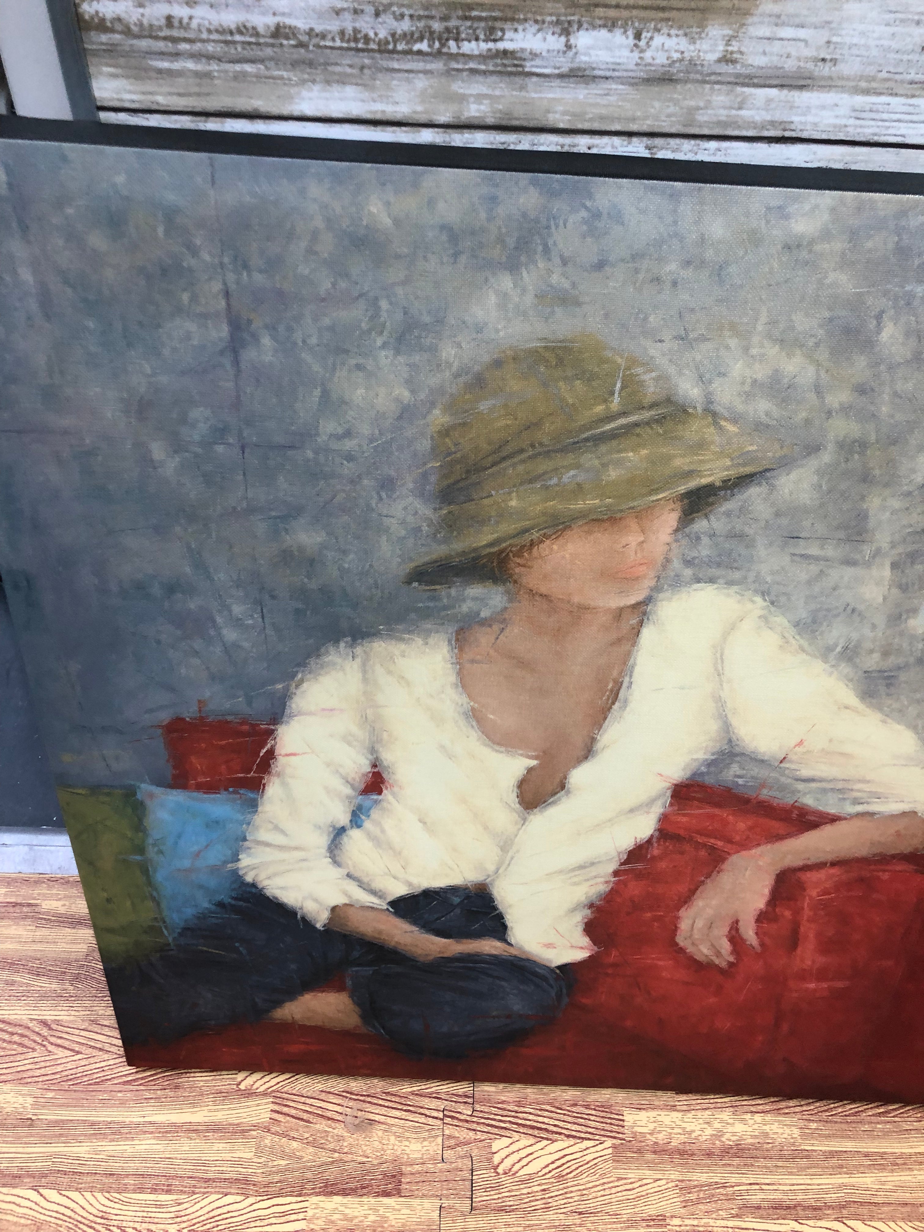 Lady sitting canvas