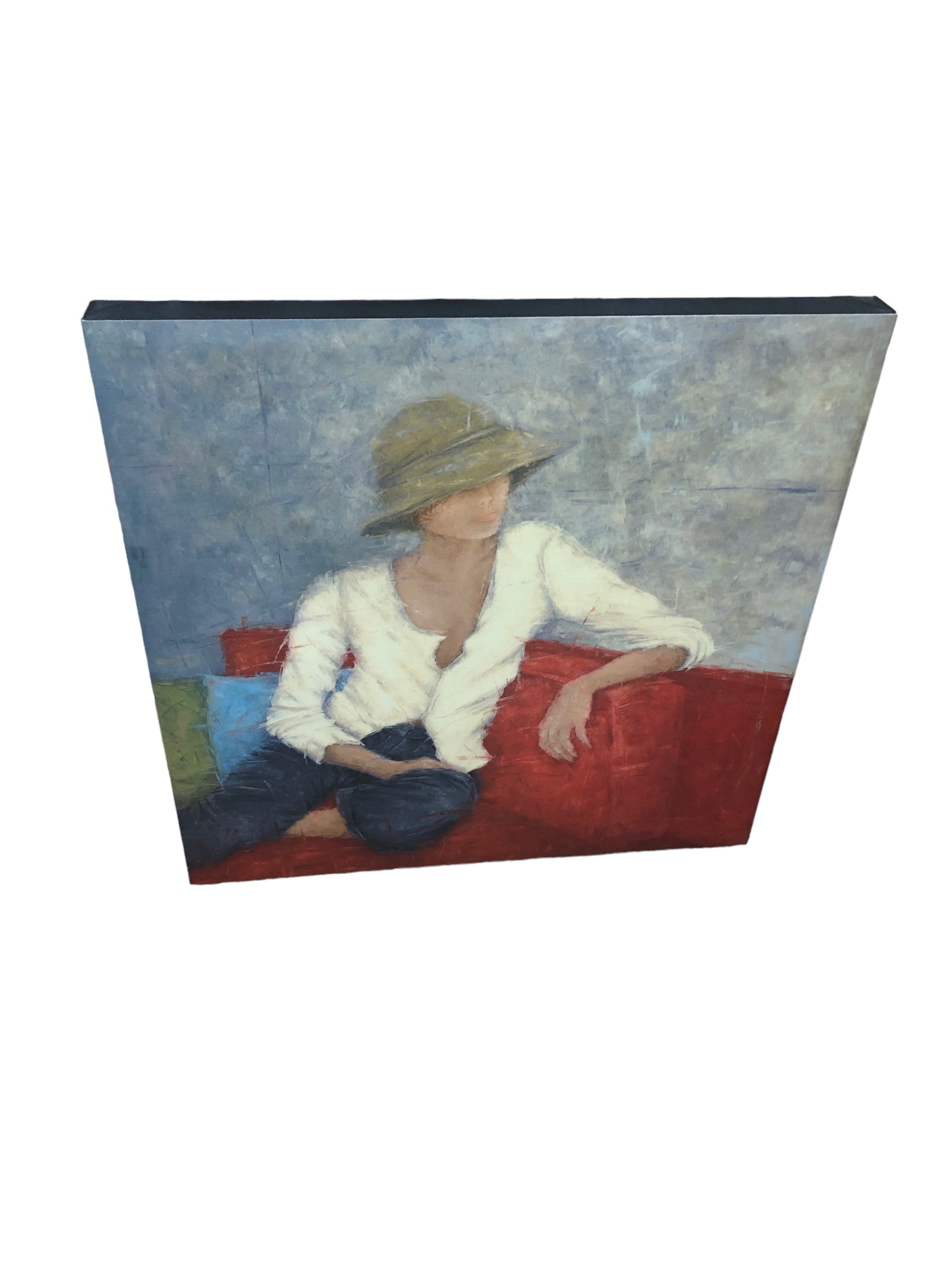 Lady sitting canvas