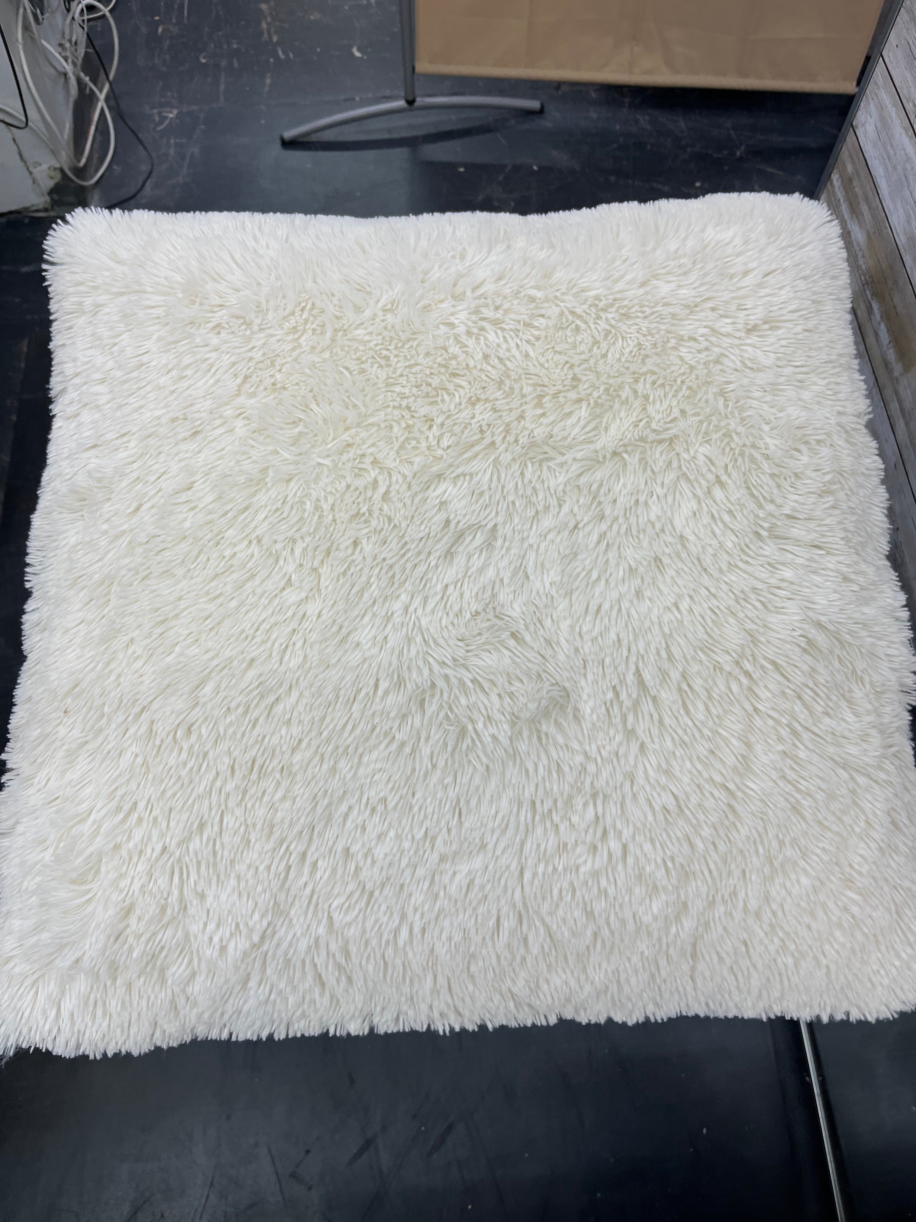 Off White Faux Fur Pillow