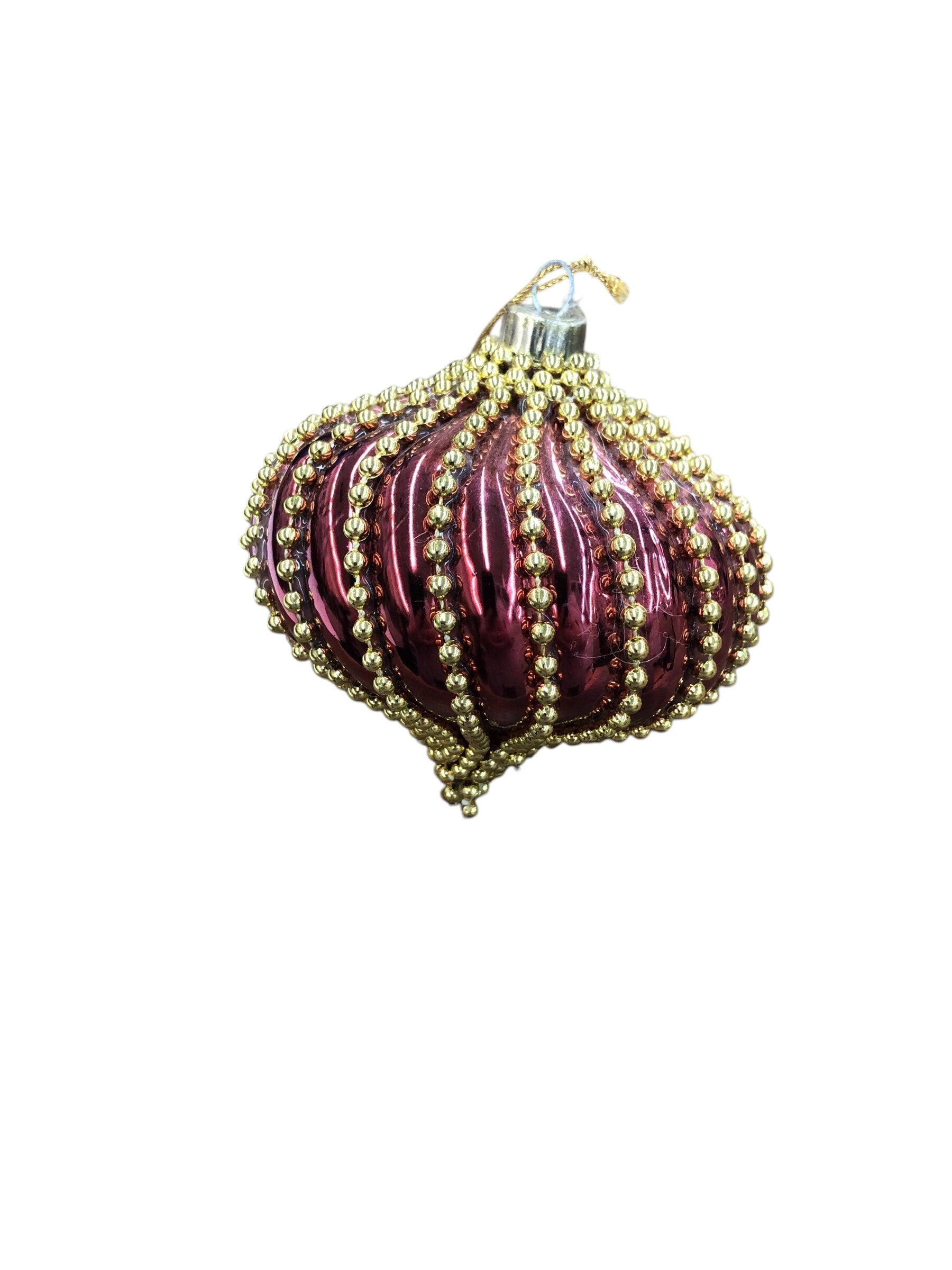 Dark pink/ gold ornaments