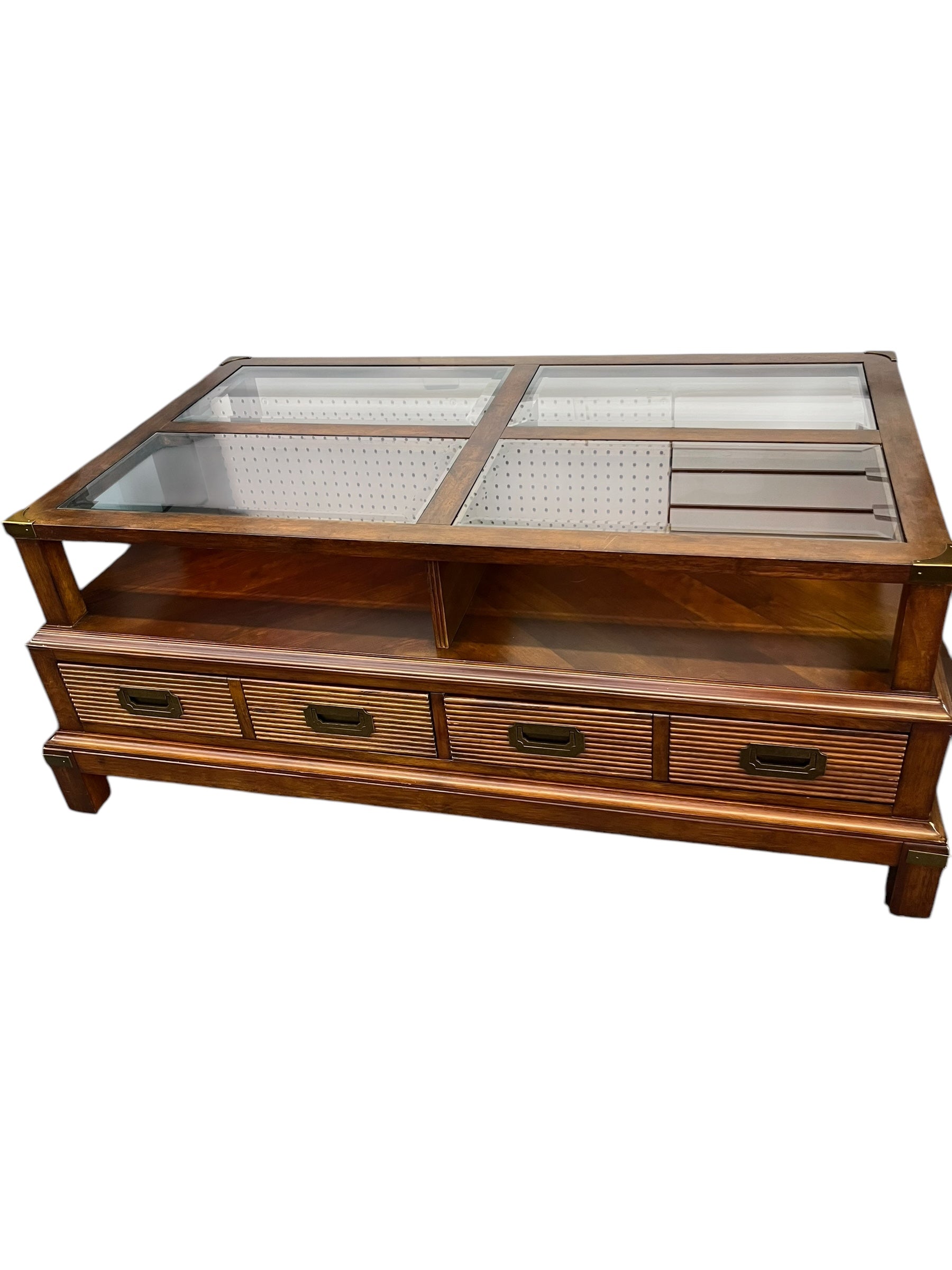 Coffee Table w/drawers and glass top