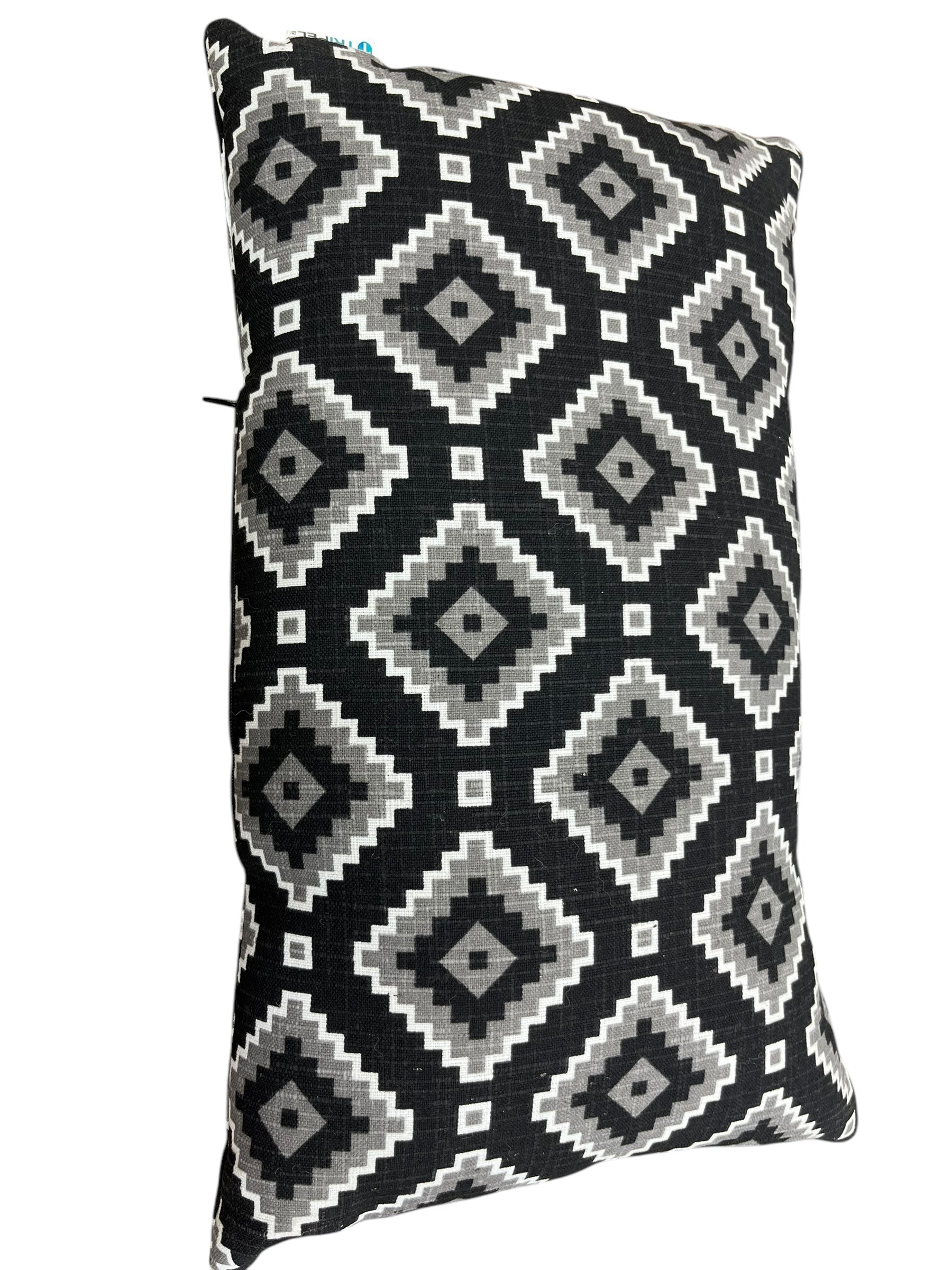 Black/White/Grey Oblong Pillow