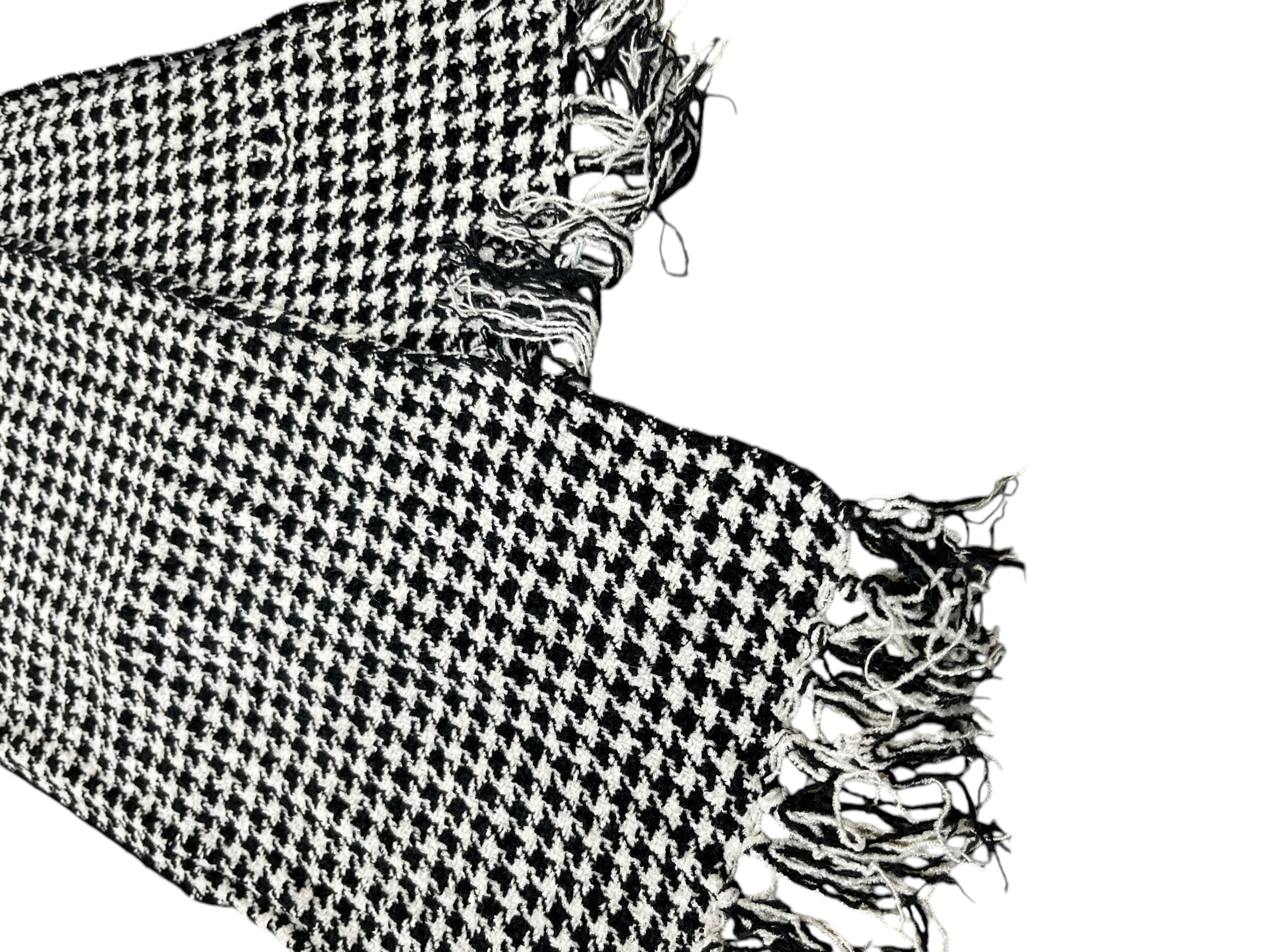 Black/White Herringbone Scarf