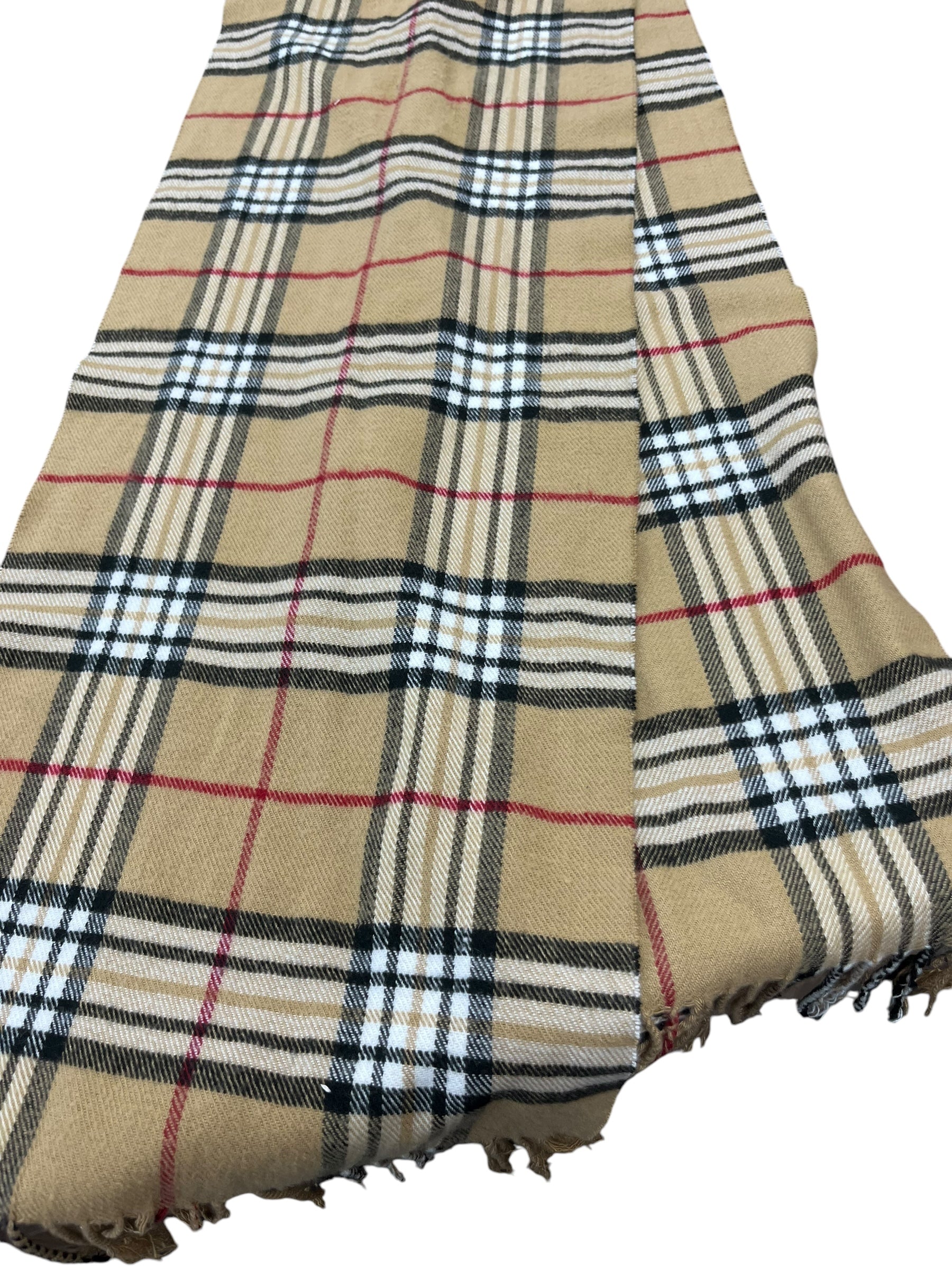 Plaid Scarf Tan/Blk/Red