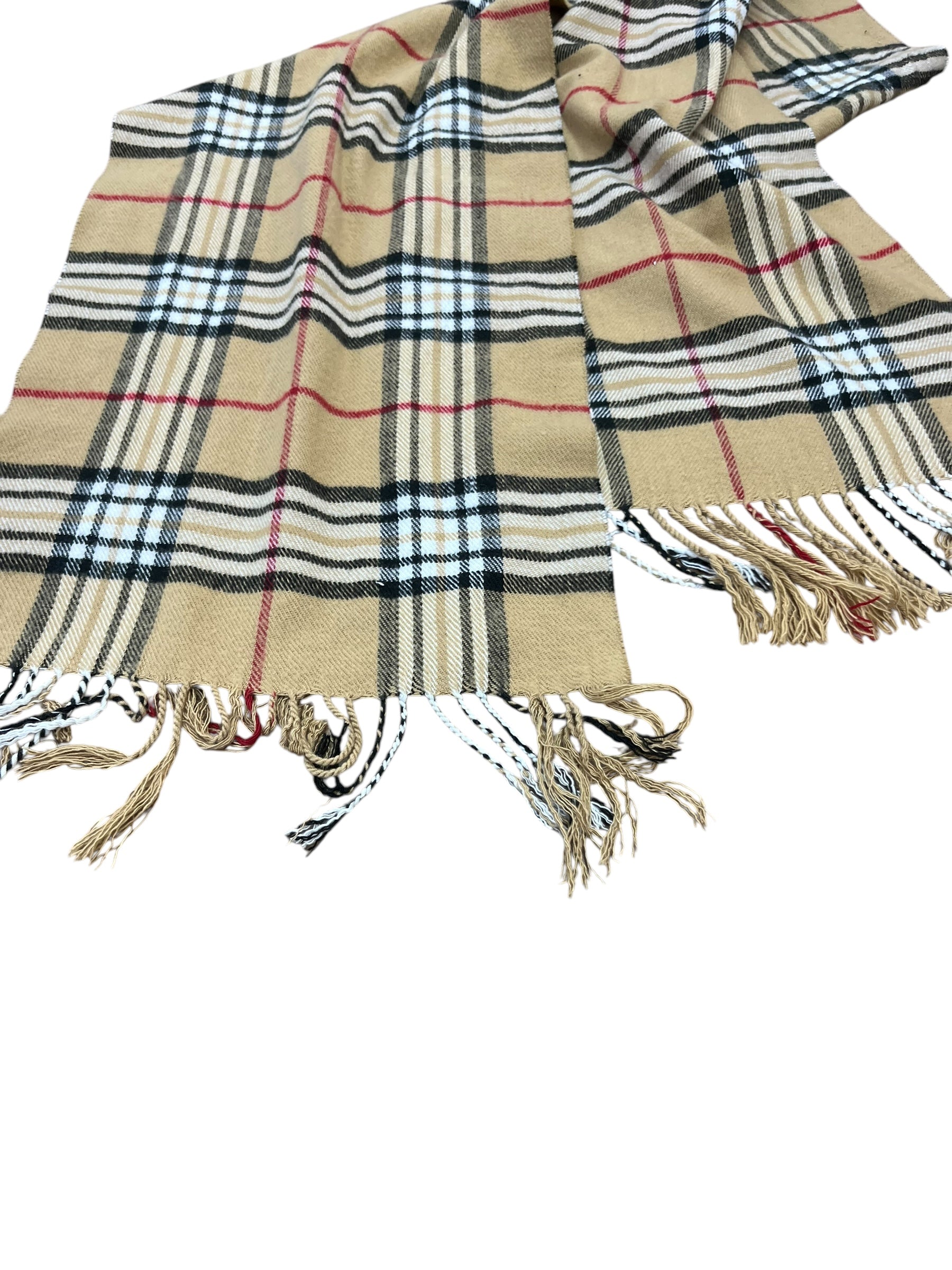 Plaid Scarf Tan/Blk/Red