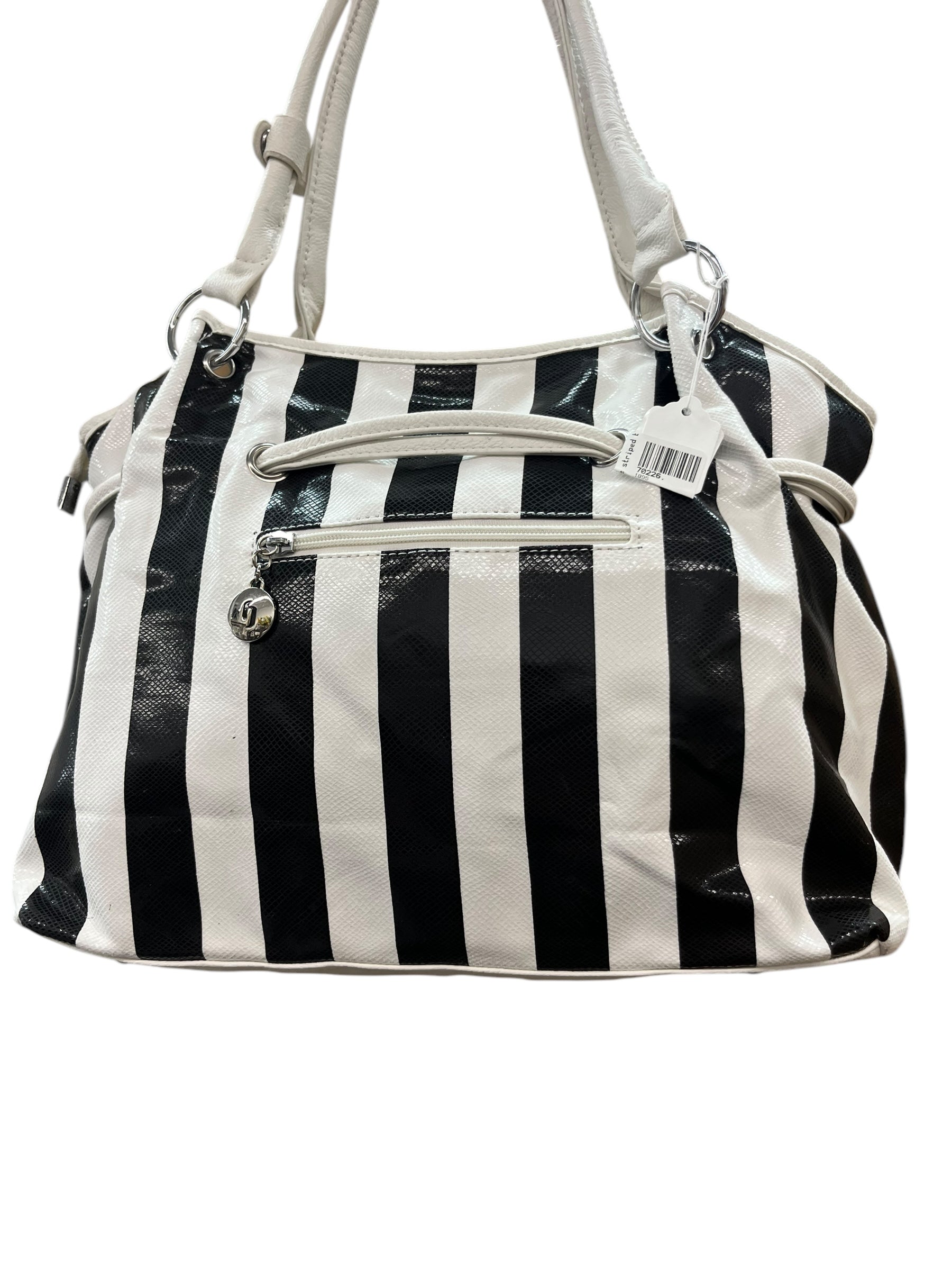 Hijean black/white striped bag