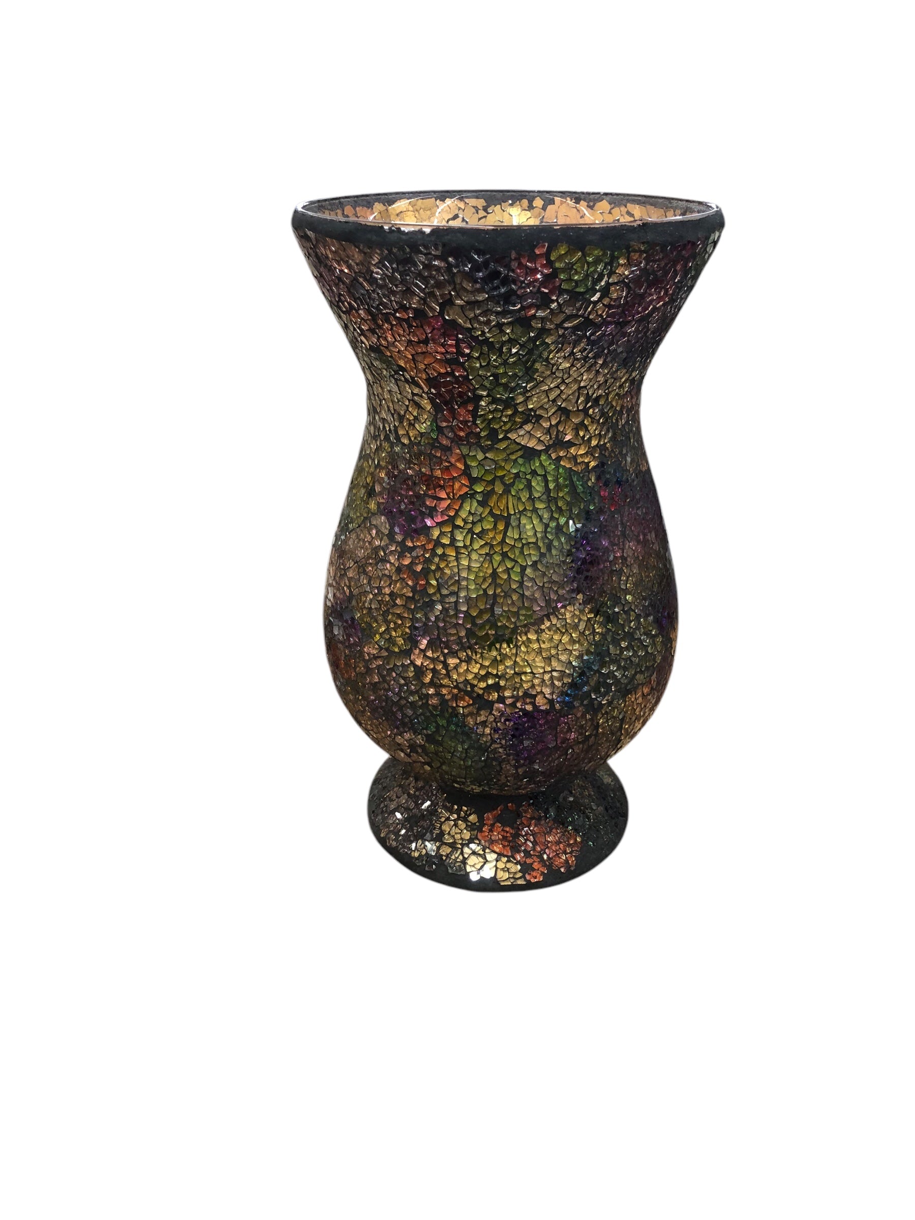 Glass multi colour urn