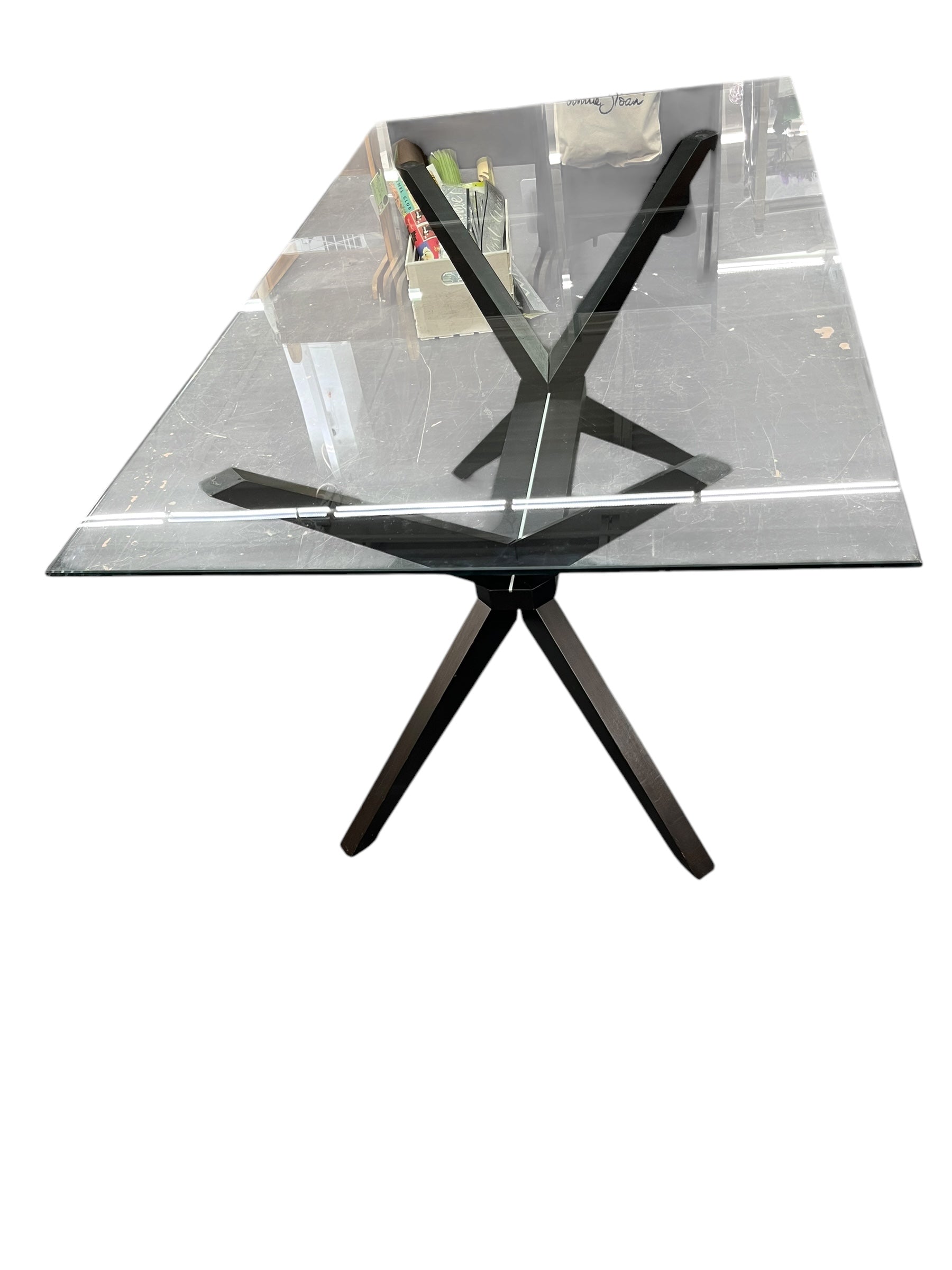 Glass Top Table/Dark Base