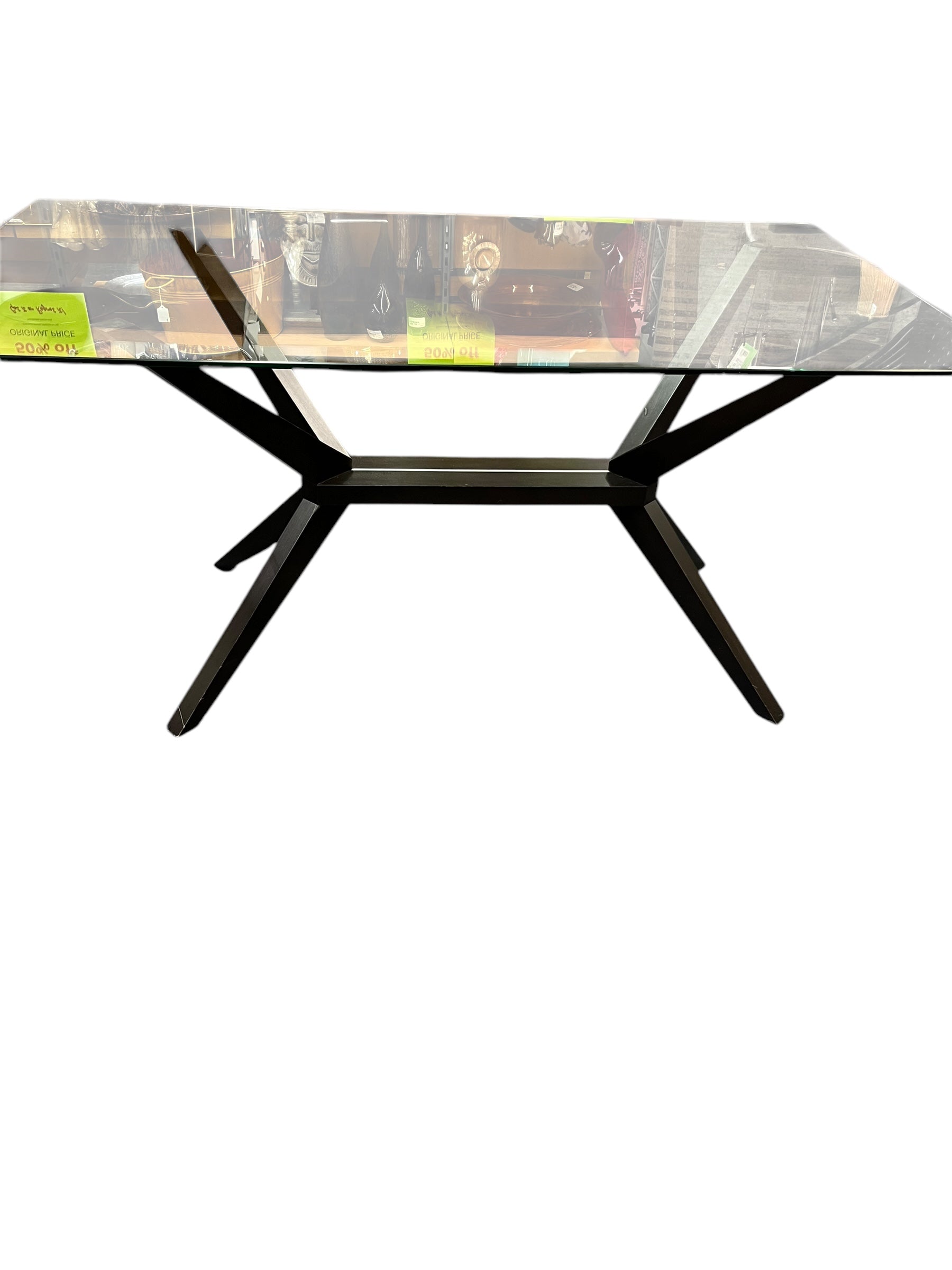 Glass Top Table/Dark Base