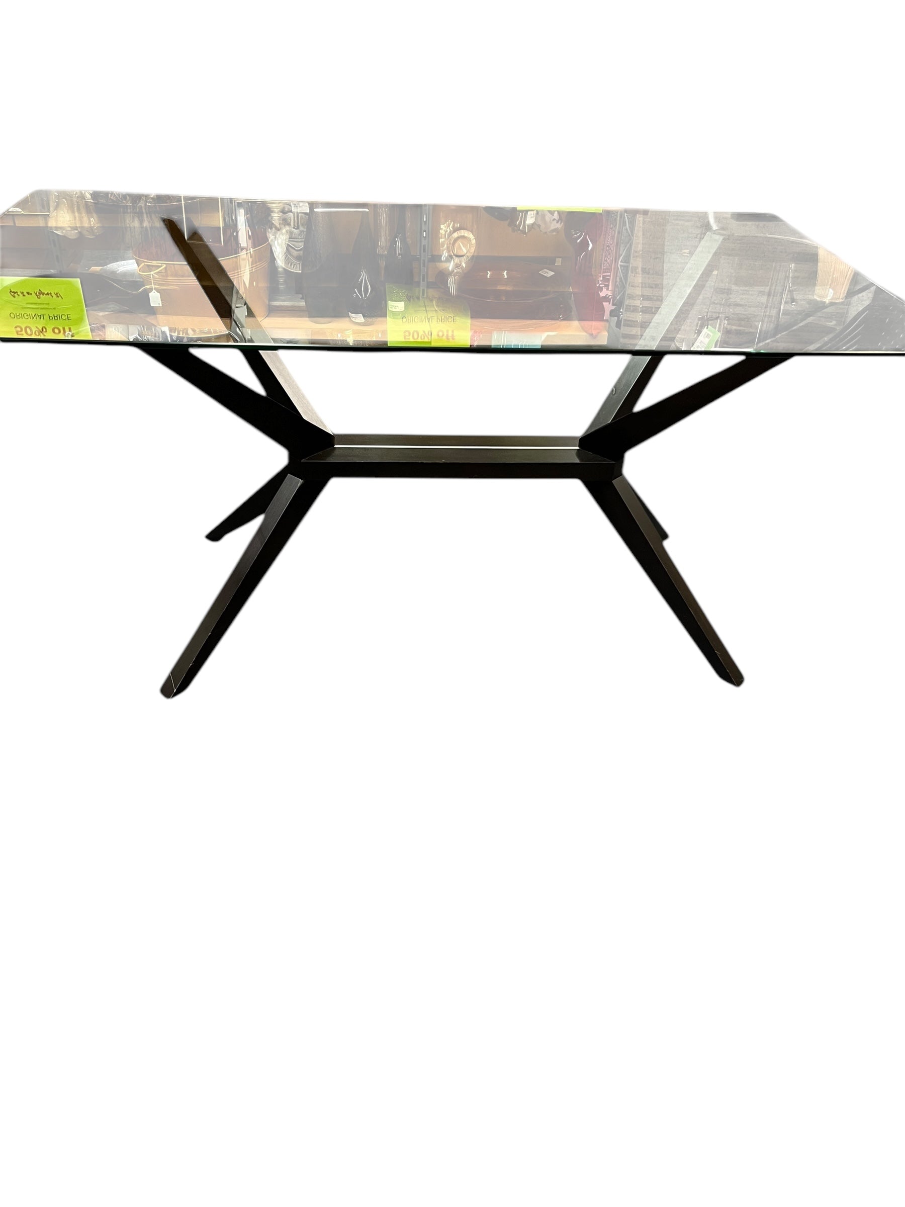 Glass Top Table/Dark Base