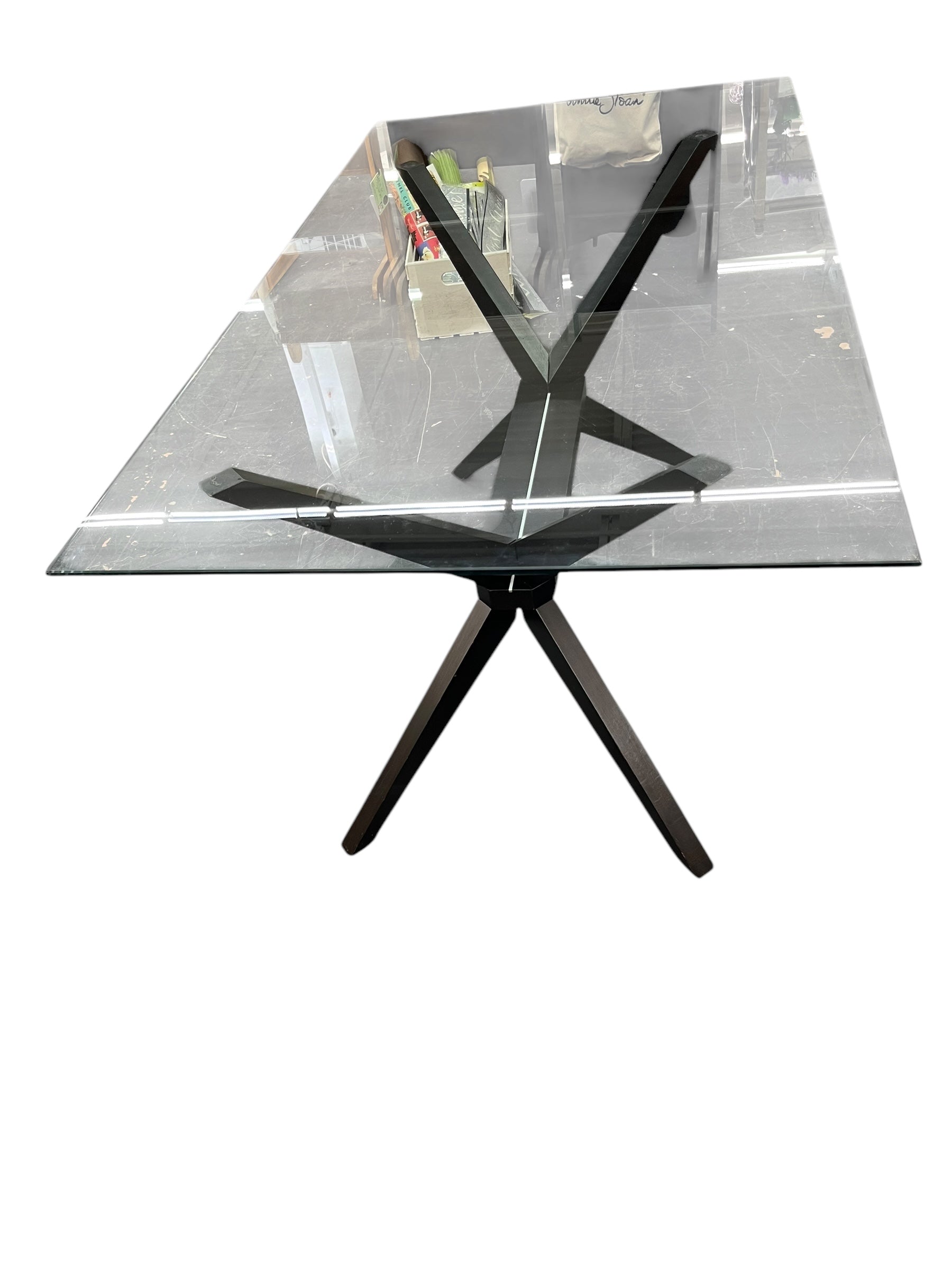 Glass Top Table/Dark Base