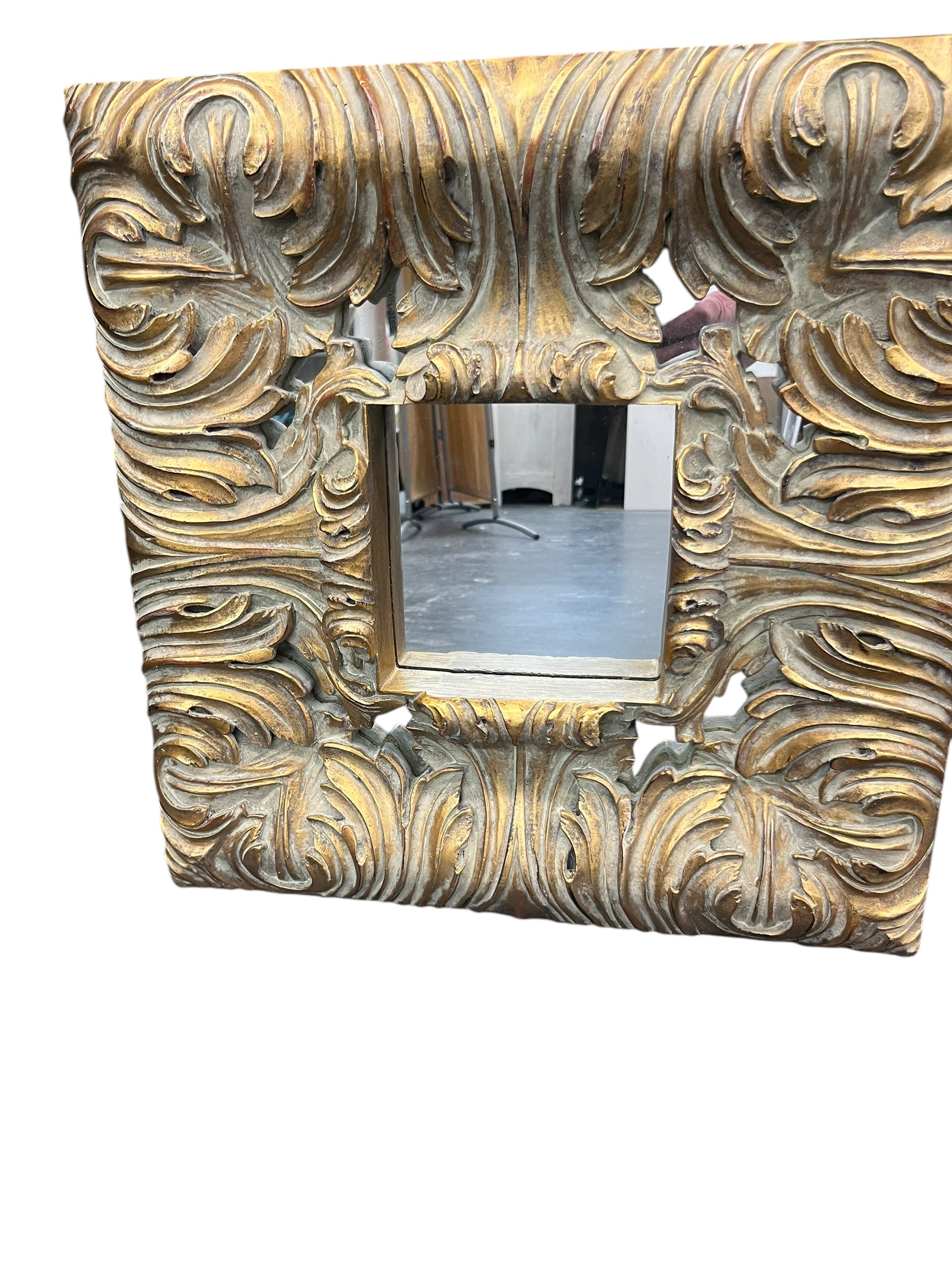 Gold Ornate Square Mirror