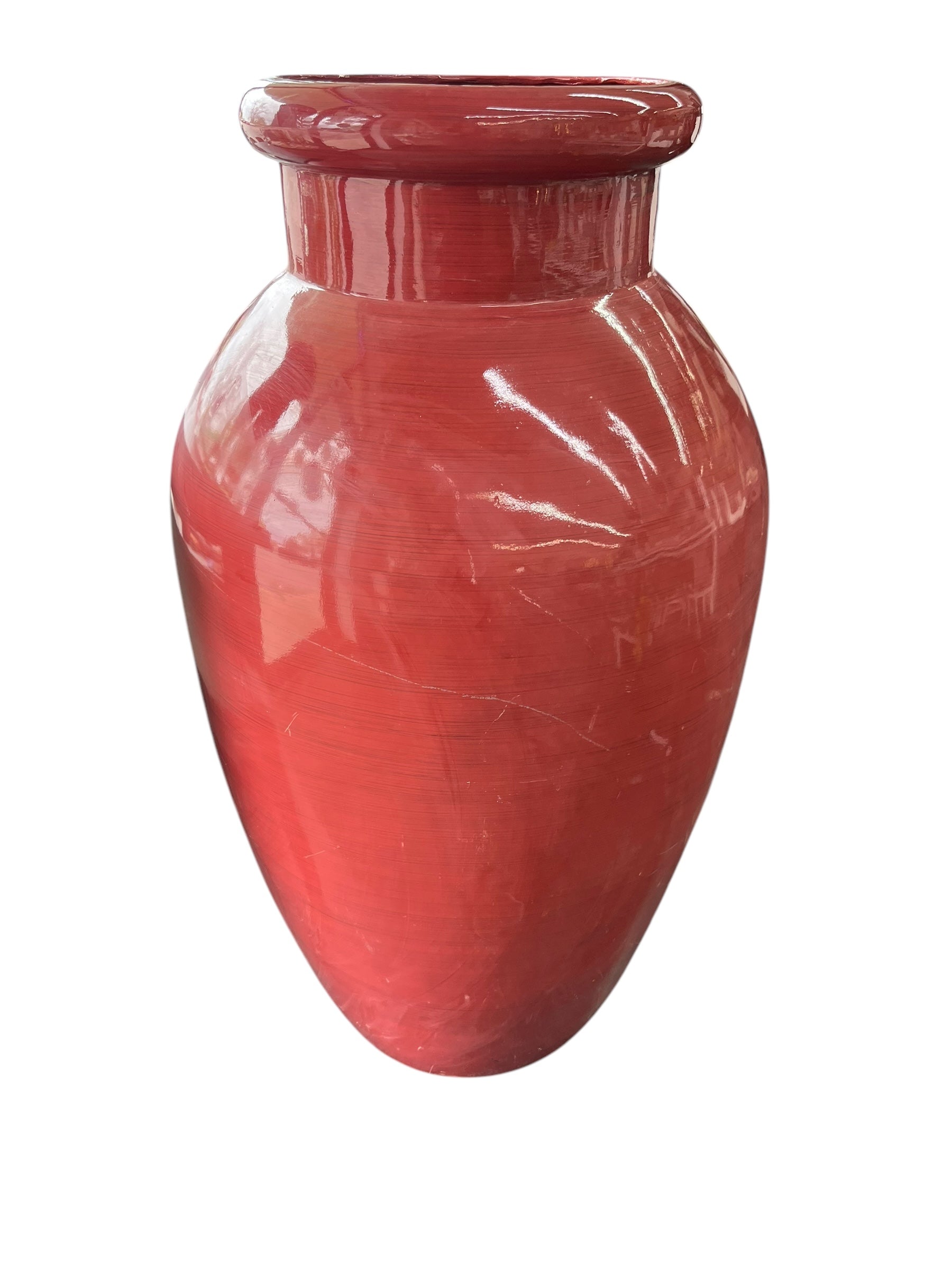 Tall Red Fibreglass Vase