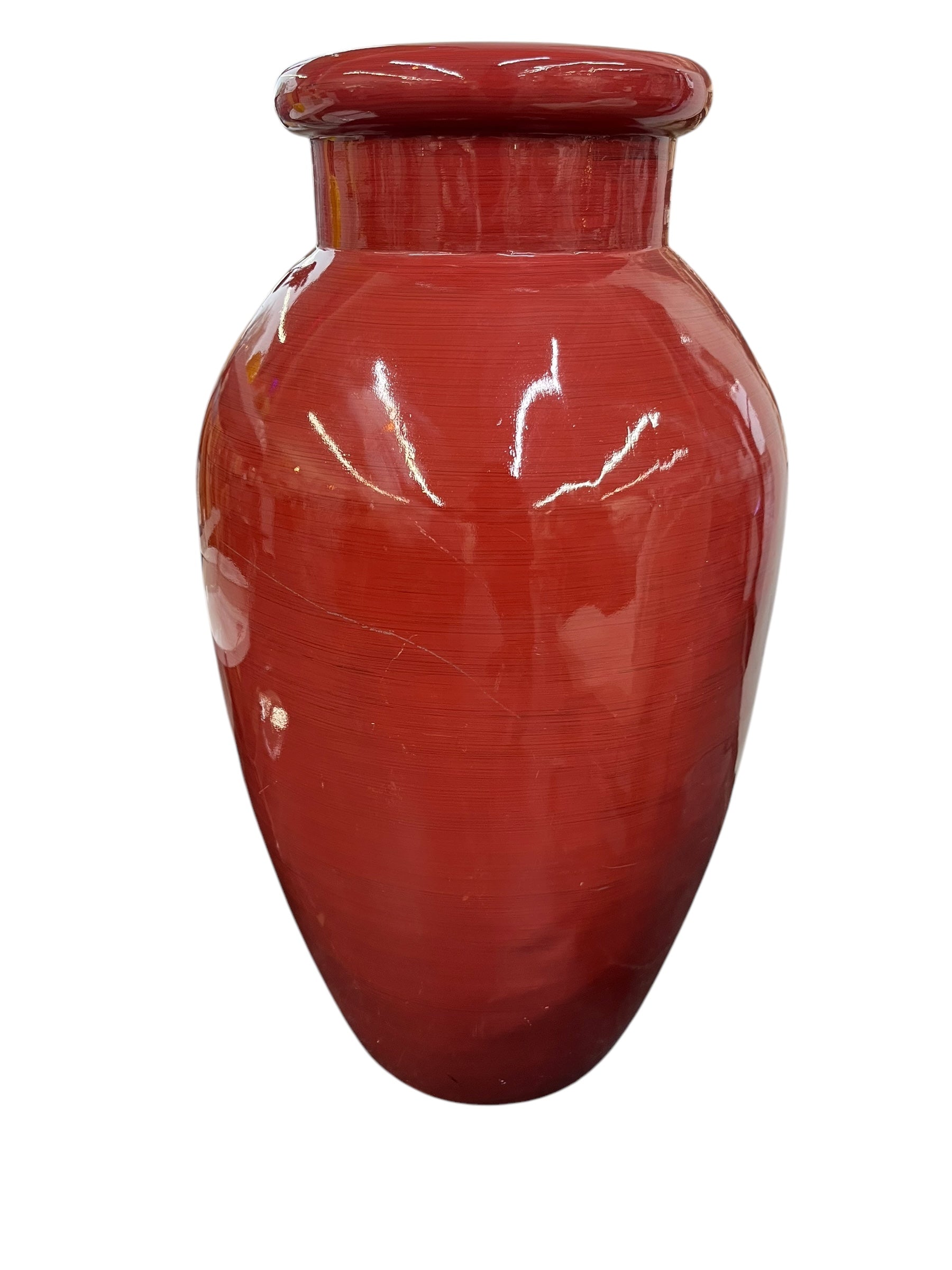Tall Red Fibreglass Vase