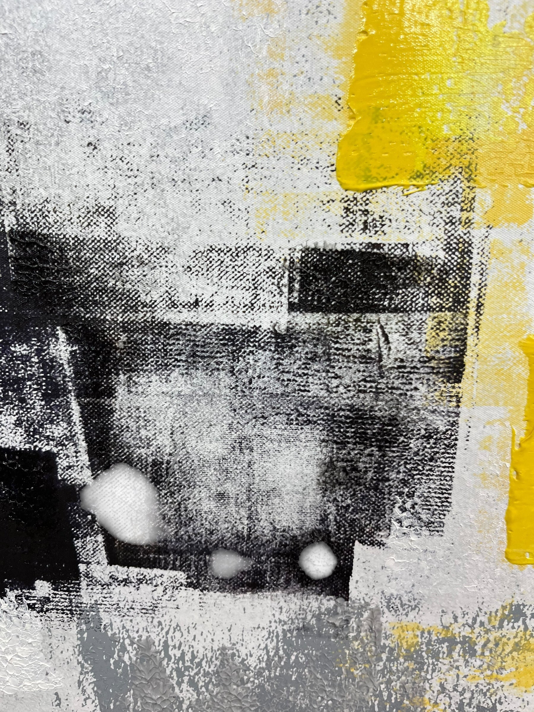 Yellow, grey, black and white Abstract