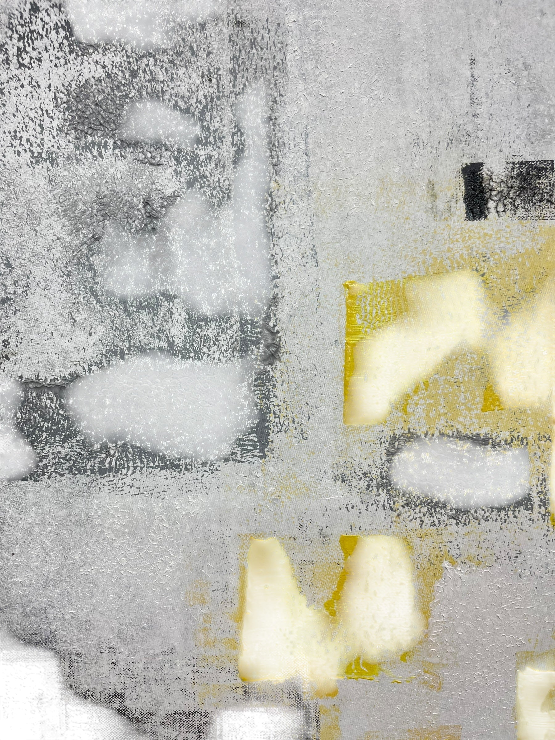 Yellow, grey, black and white Abstract