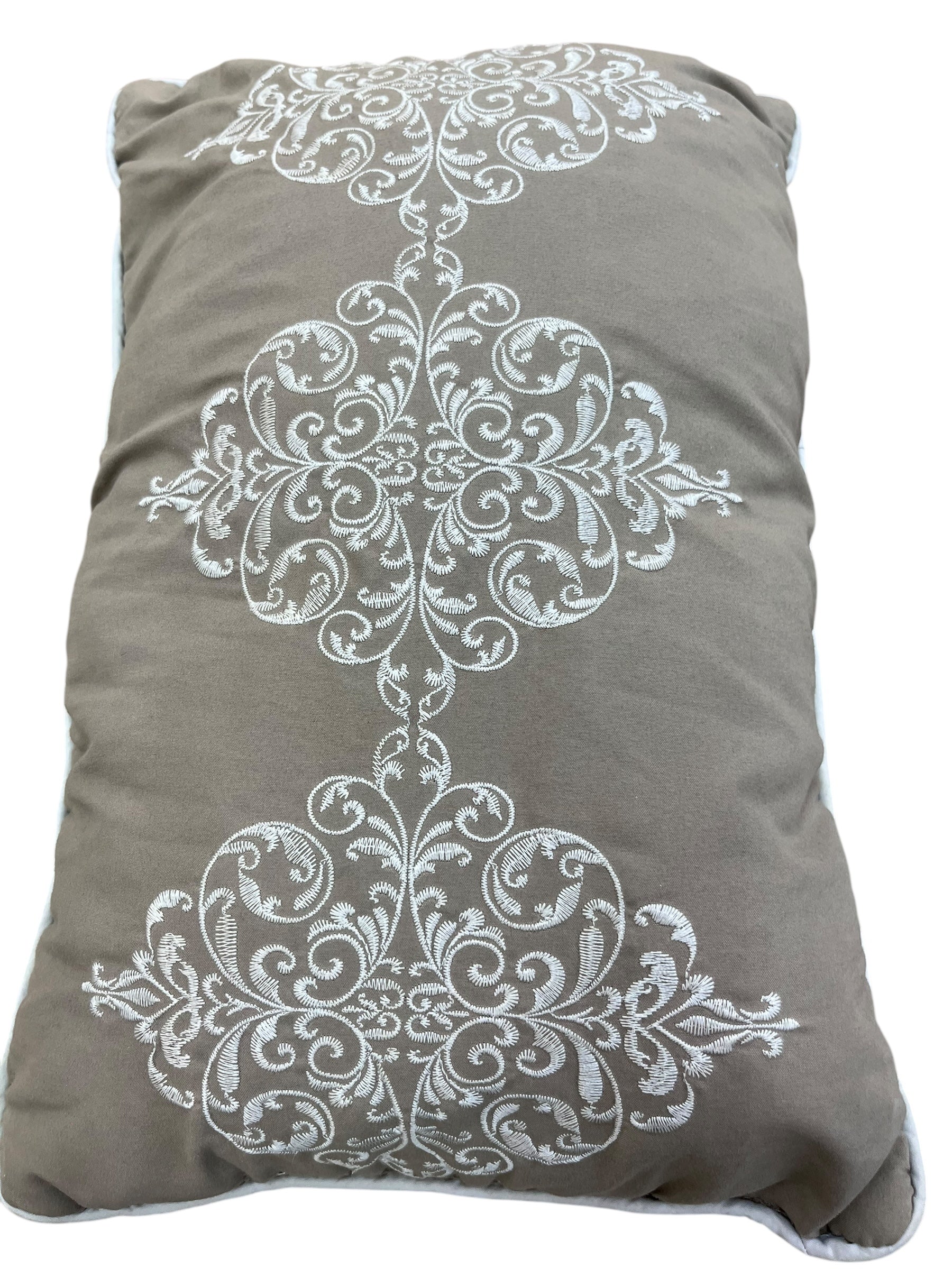 Taupe/Cream Damask Pillow