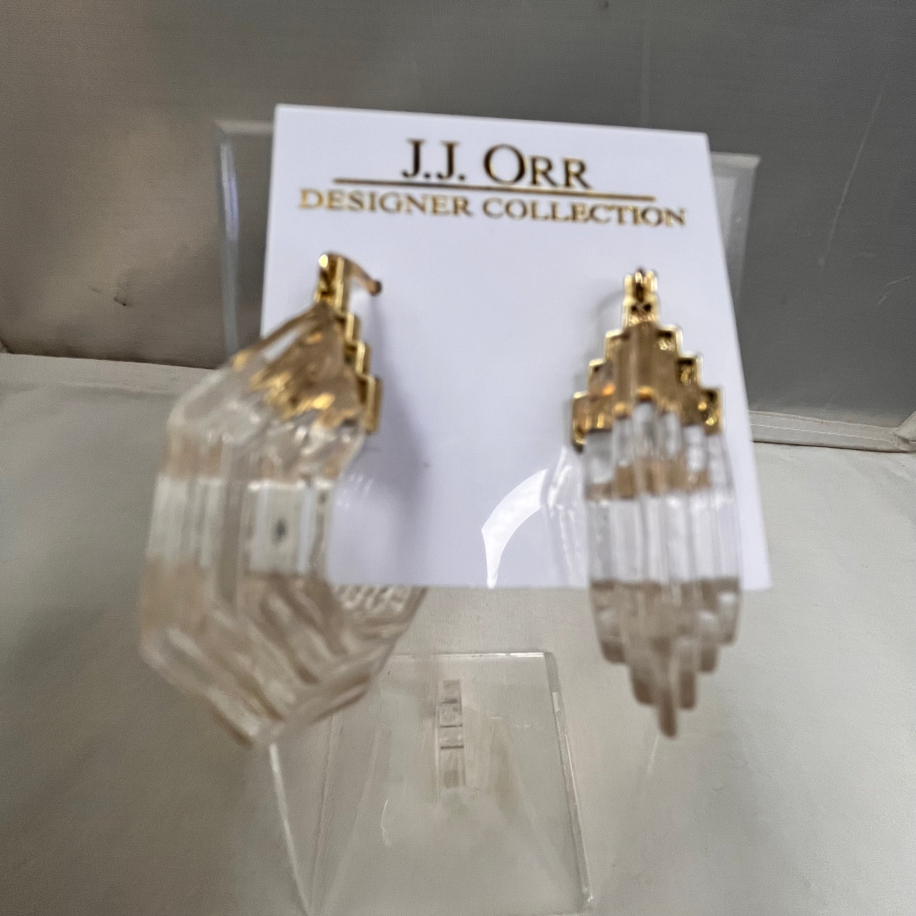 Earrings Clear Acrylic Octogon