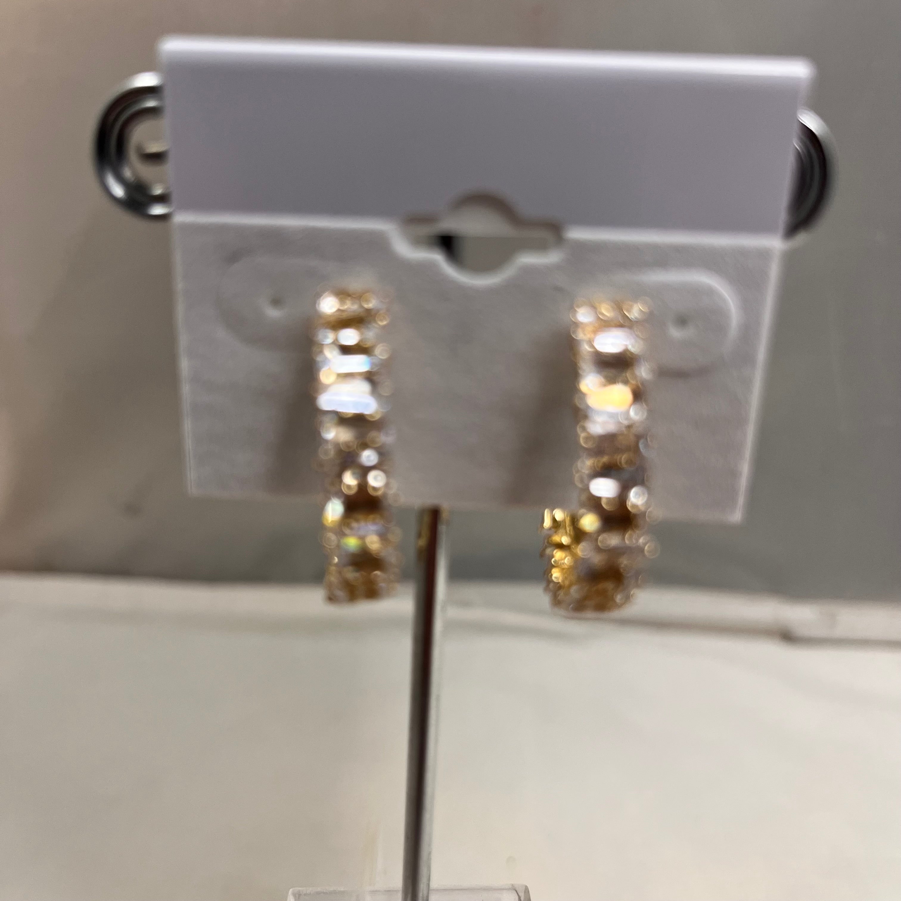 Earrings Hoops w/Cubic Zirconia