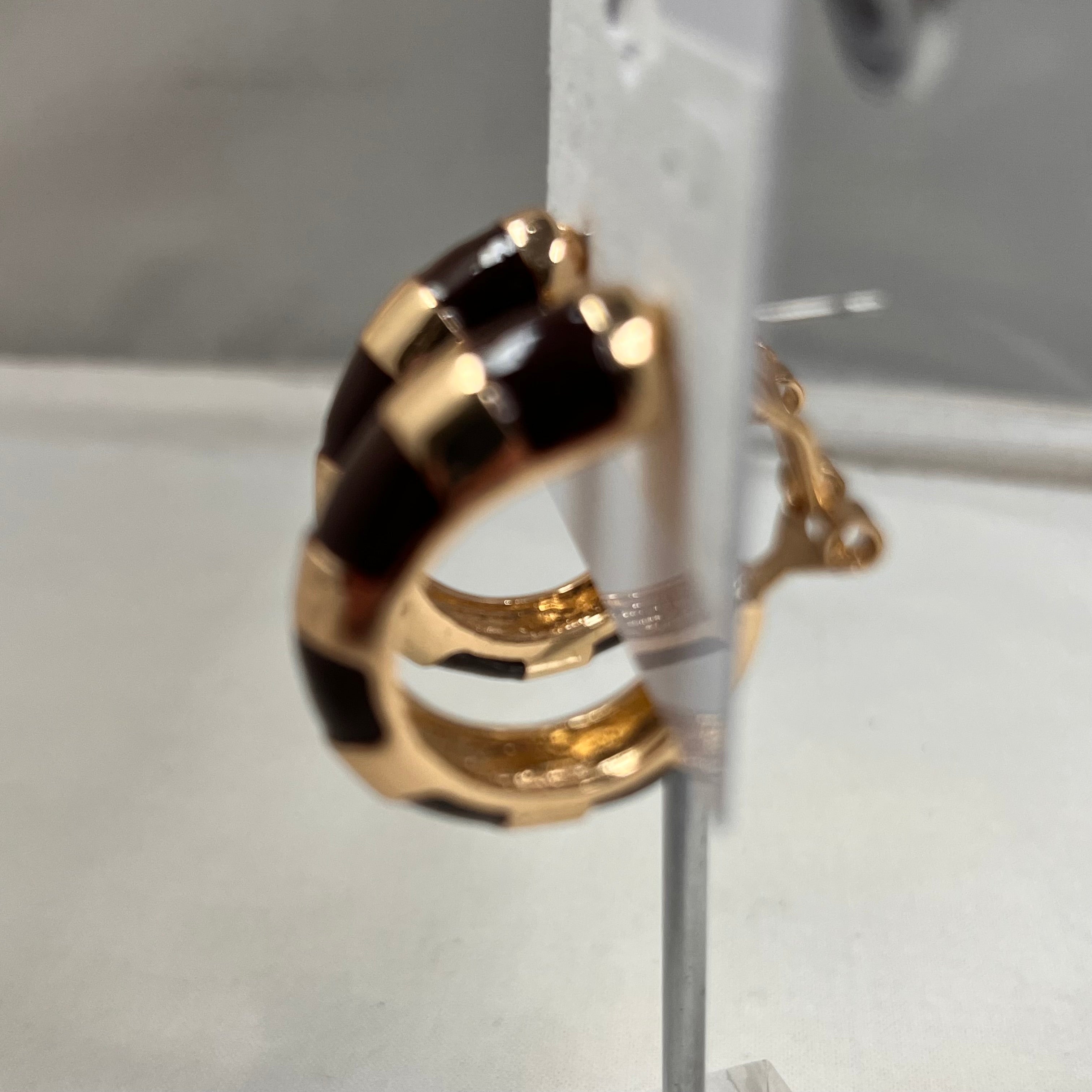 Earrings Burgundy Enamel Hoop