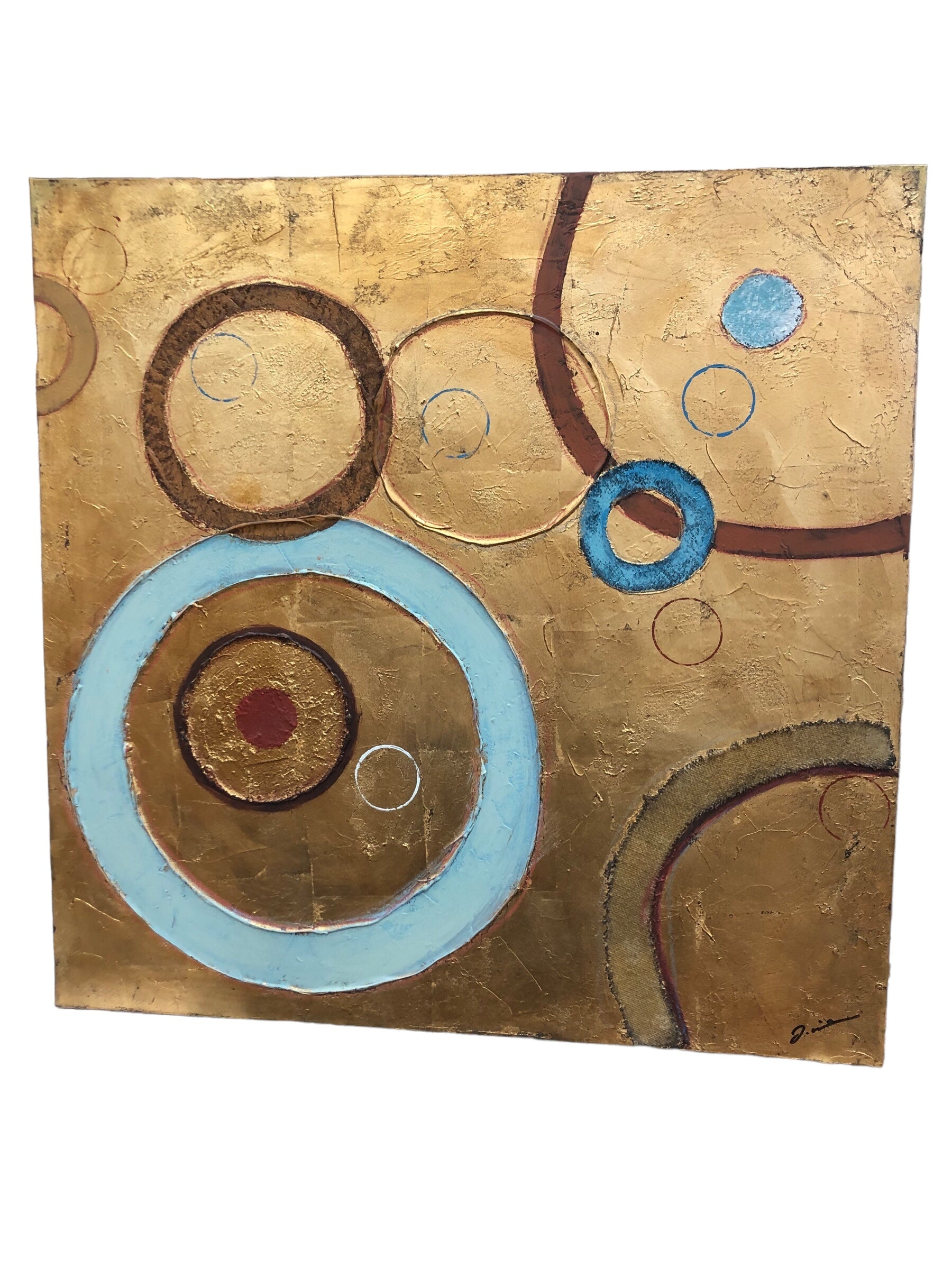 Bronze Canvas with circles