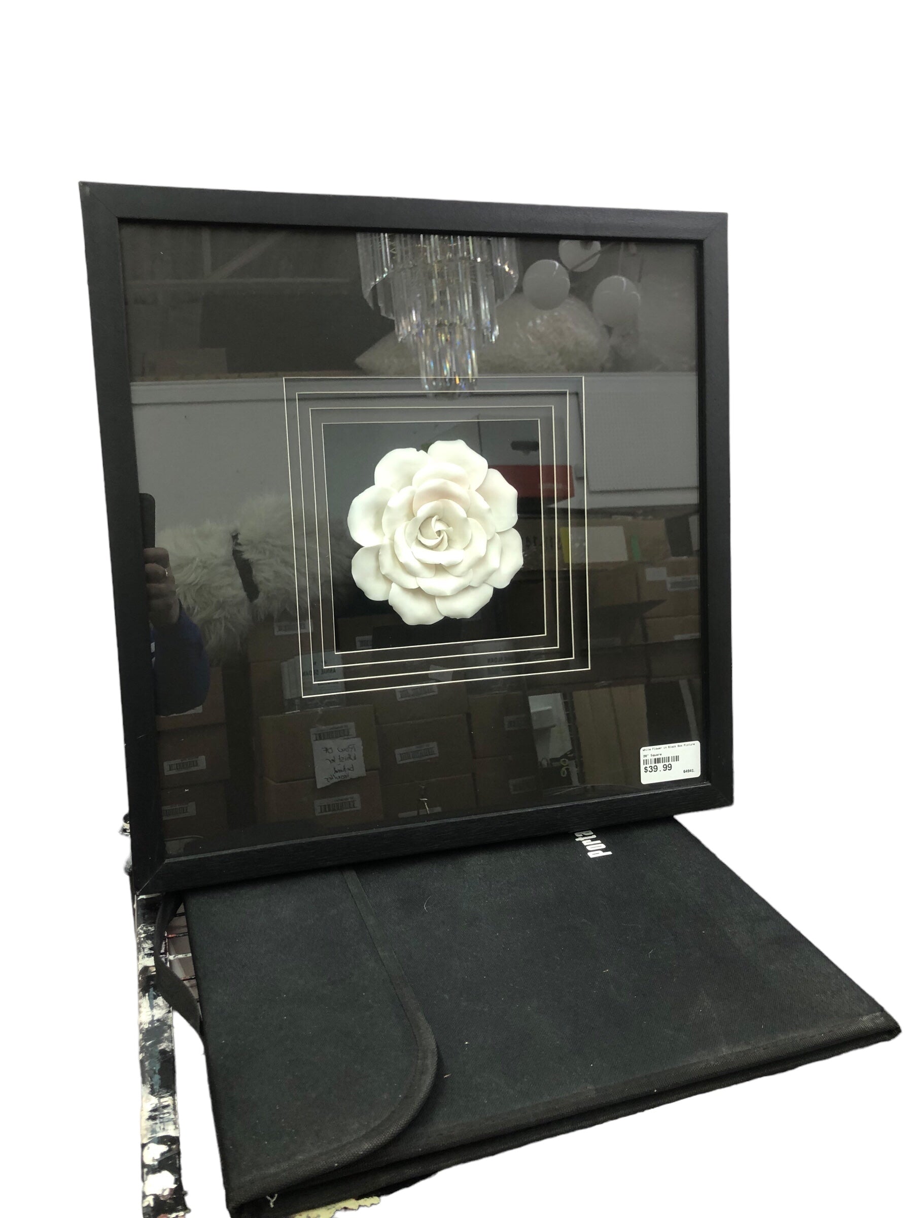 White Flower in Black Box Picture