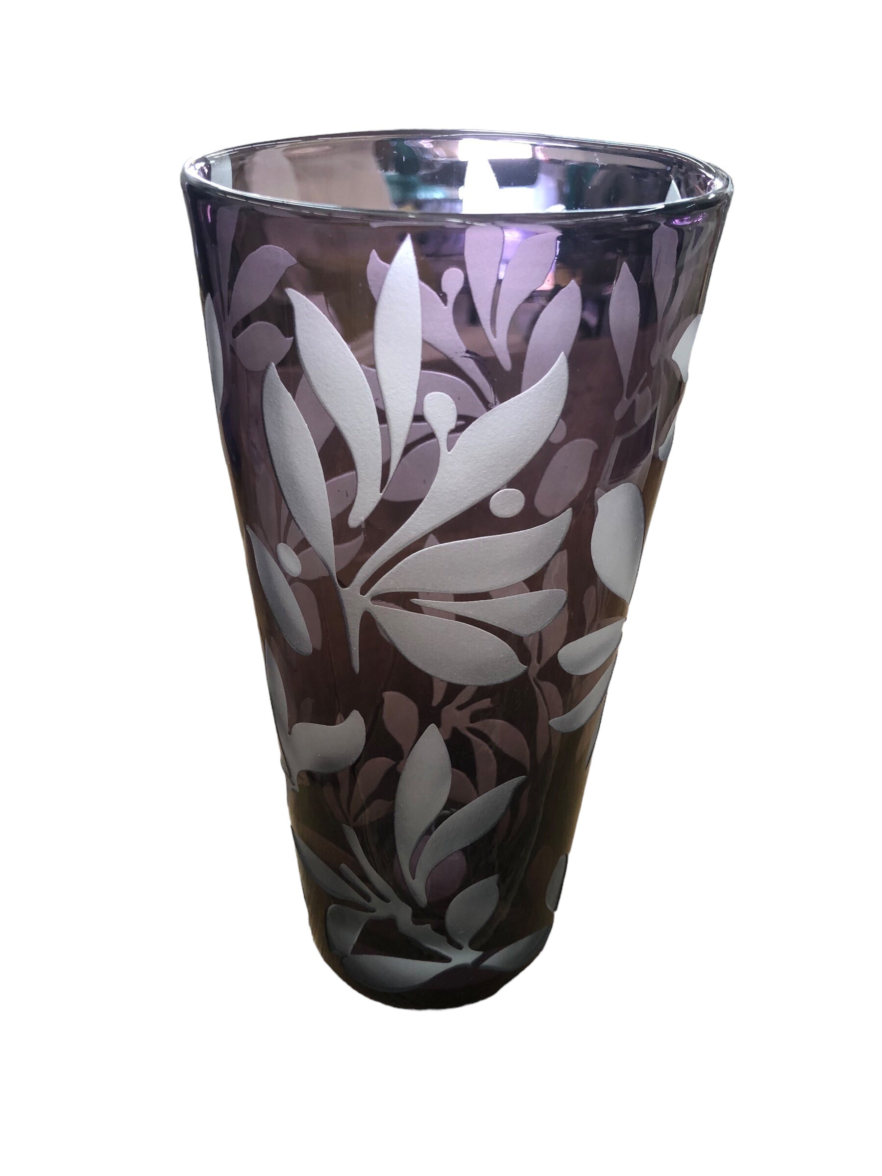 Purple Etched Vase