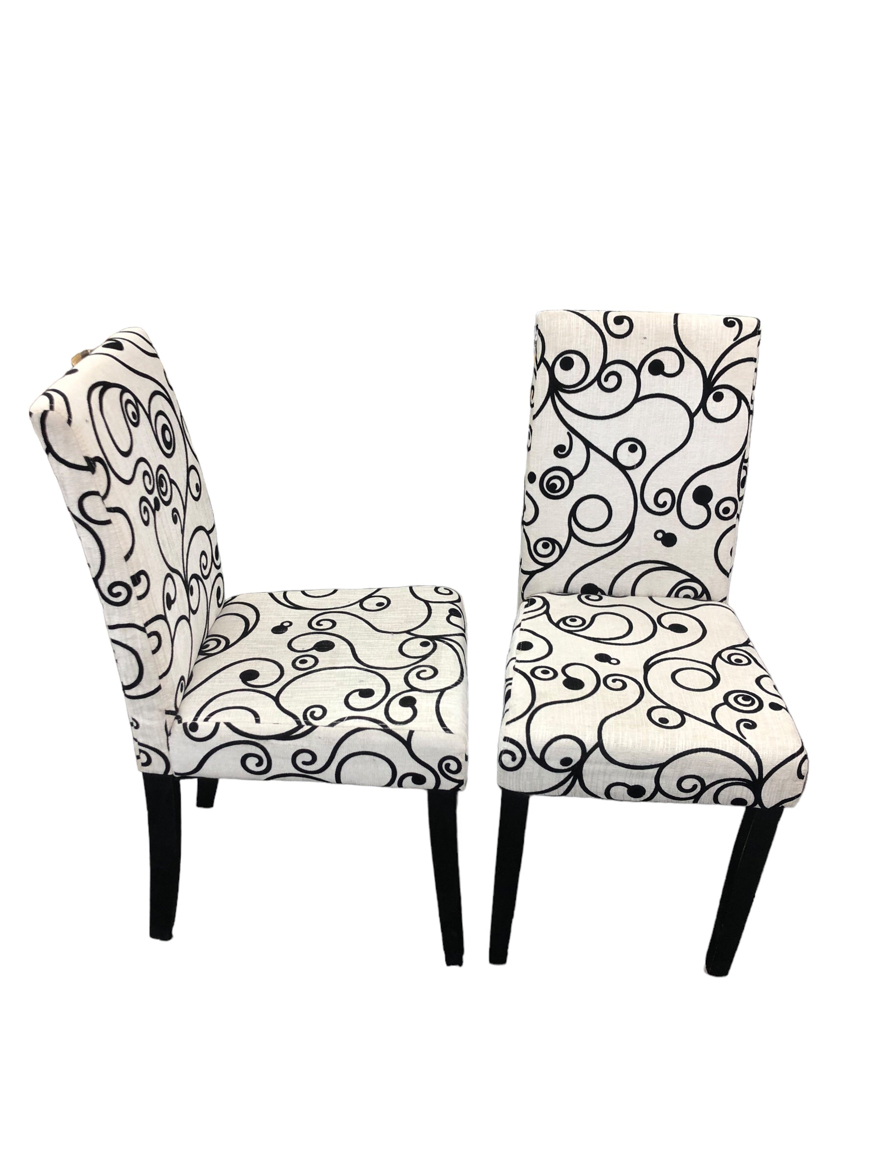 Chairs Off White/Blk Swirls (set)
