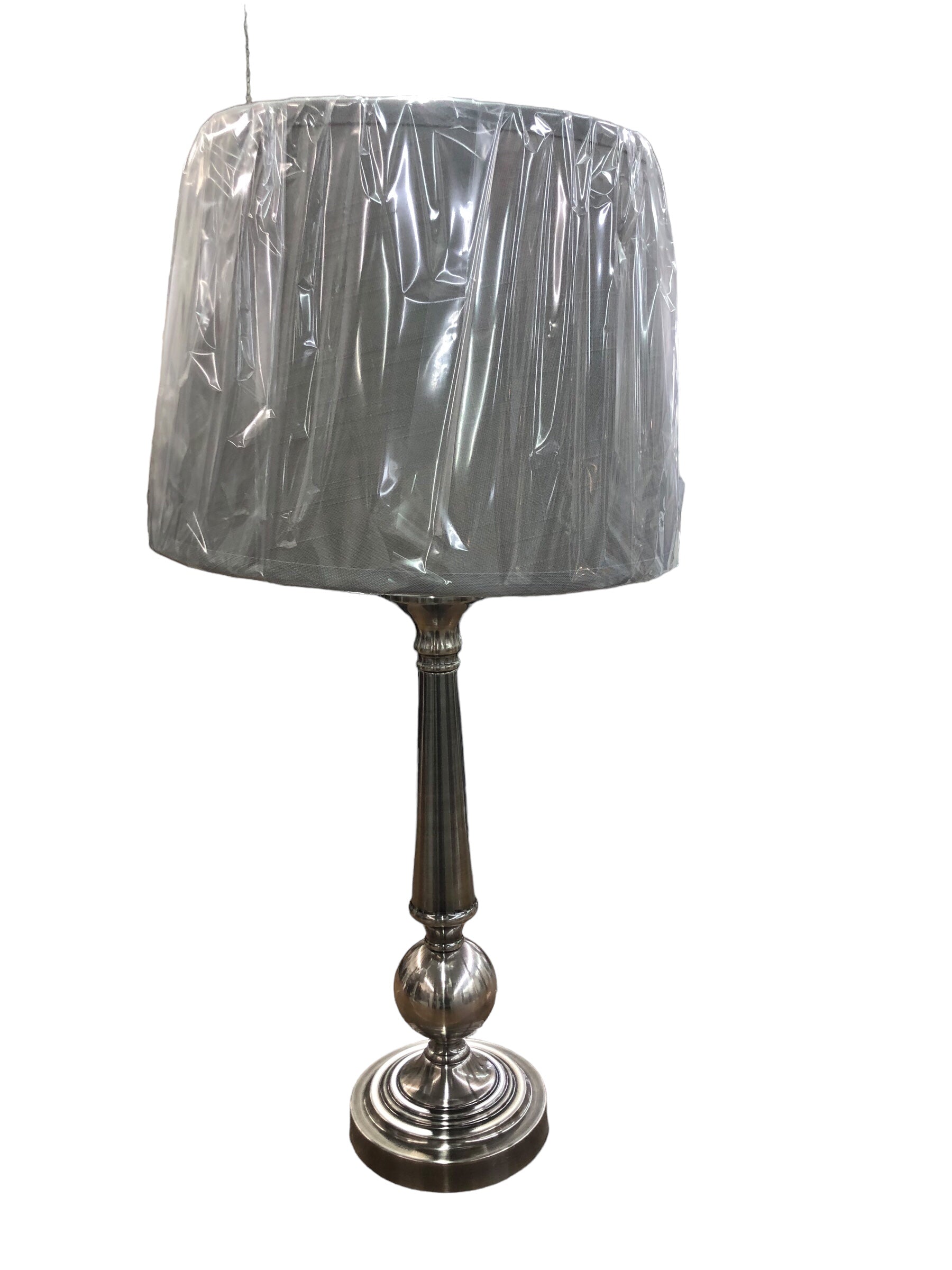 Silver Lamp with Grey Shade