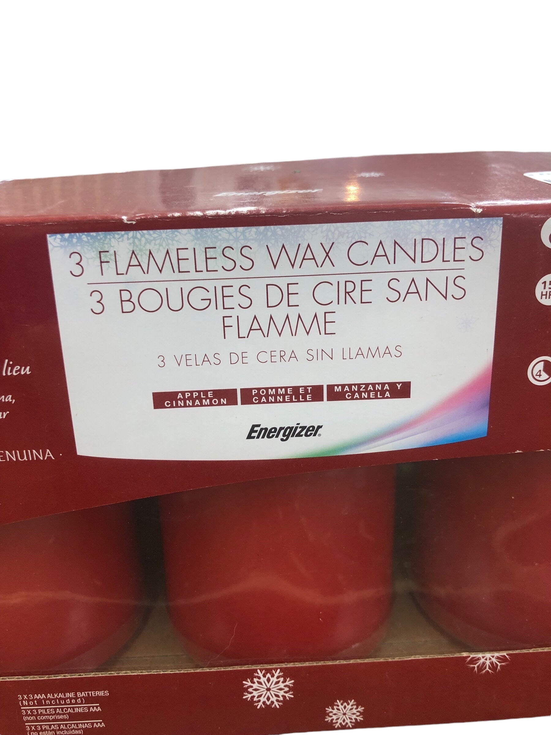 3 Flameless Wax Candles/Apple Cin.