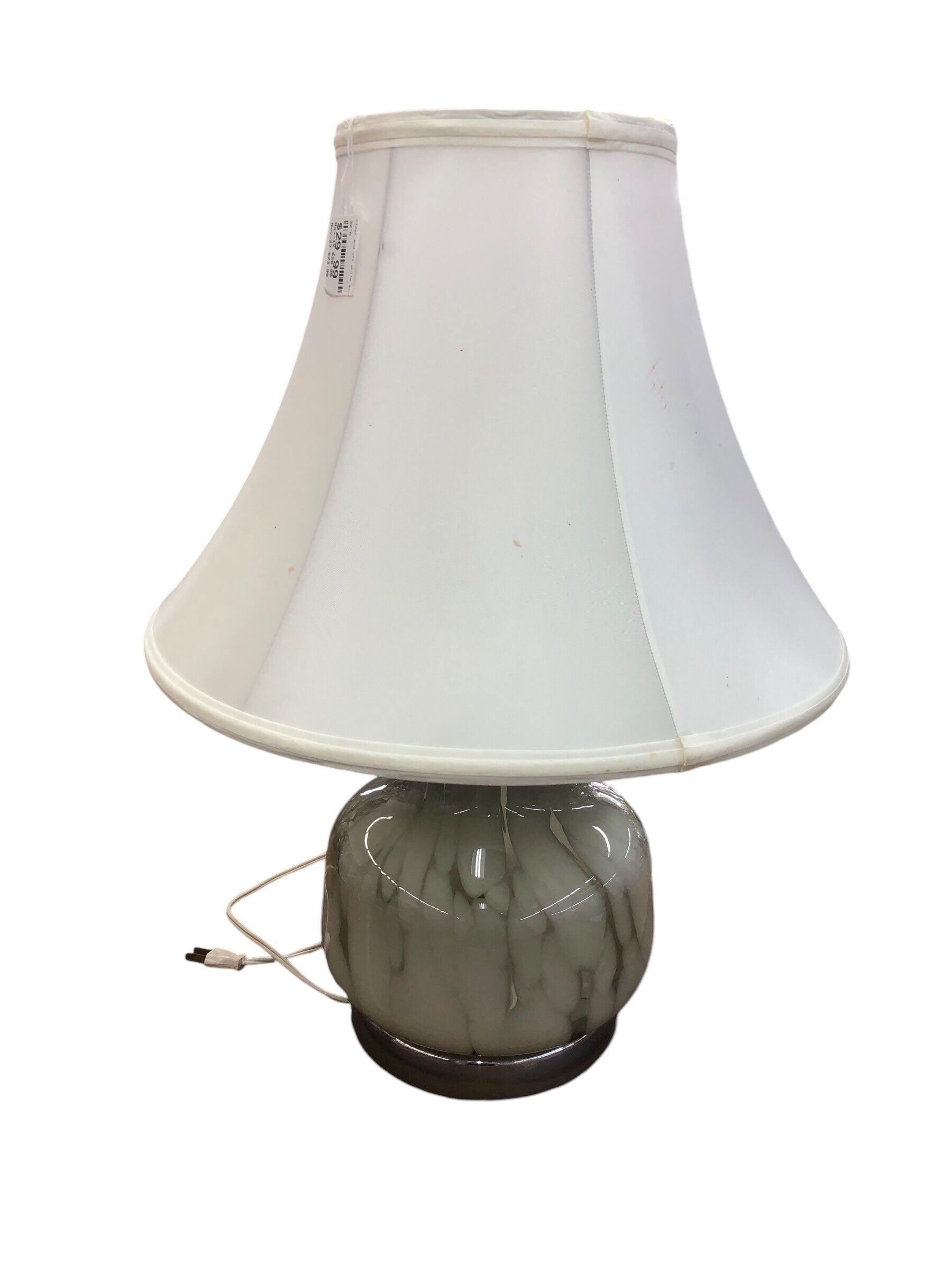 Clear and off white glass lamp