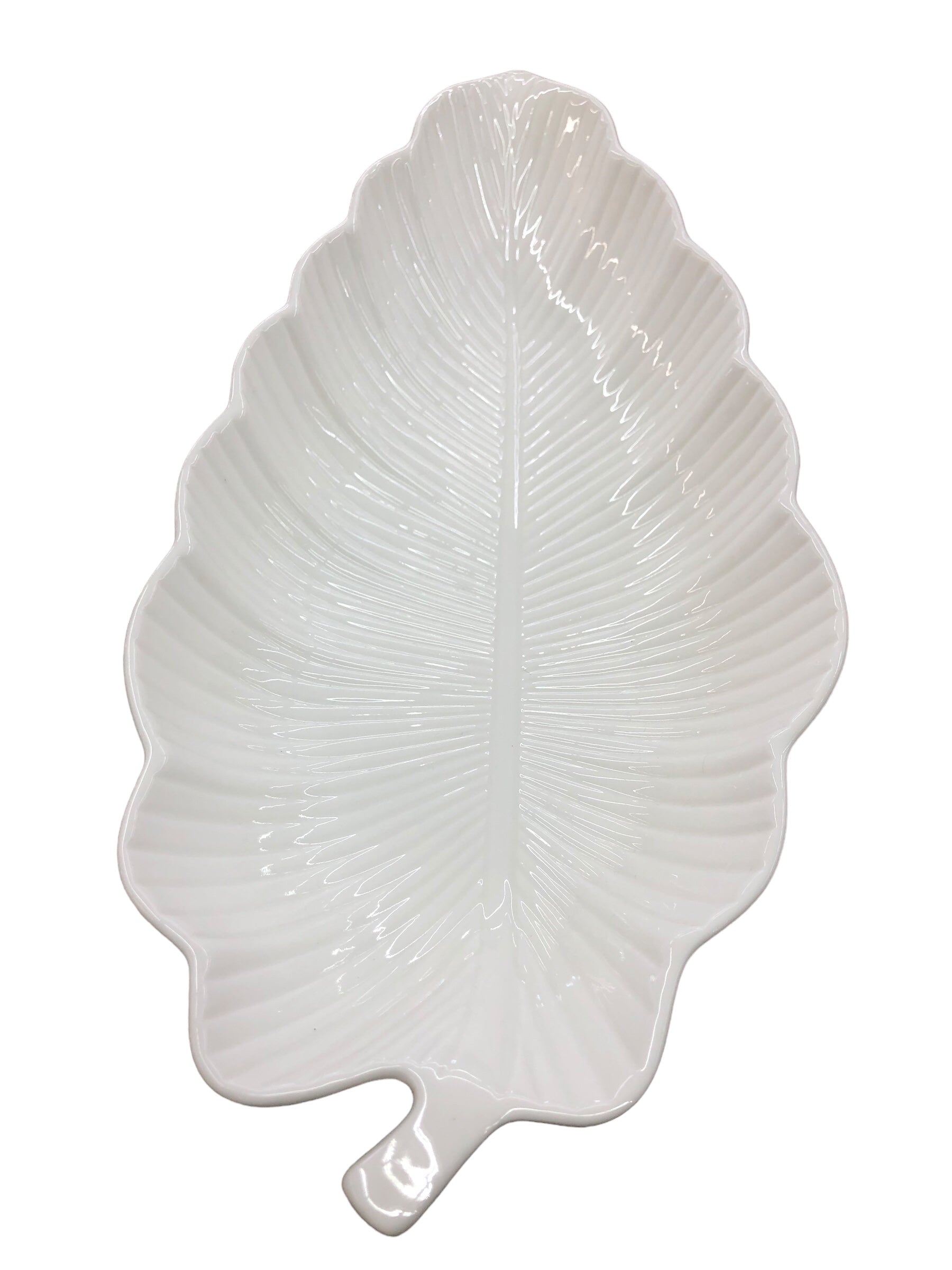 White Ceramic Leaf Dish
