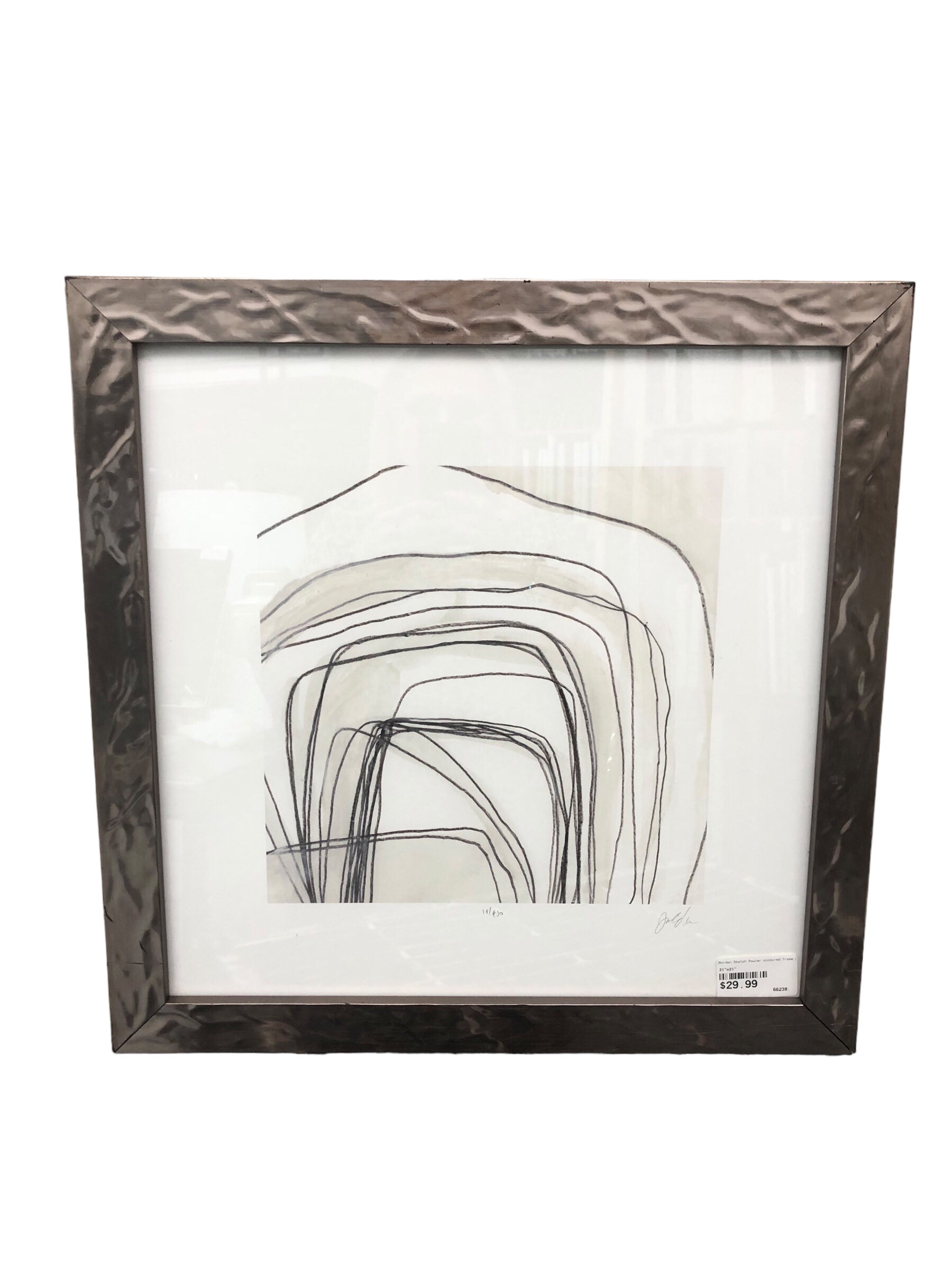 Modern Sketch Pewter coloured frame D