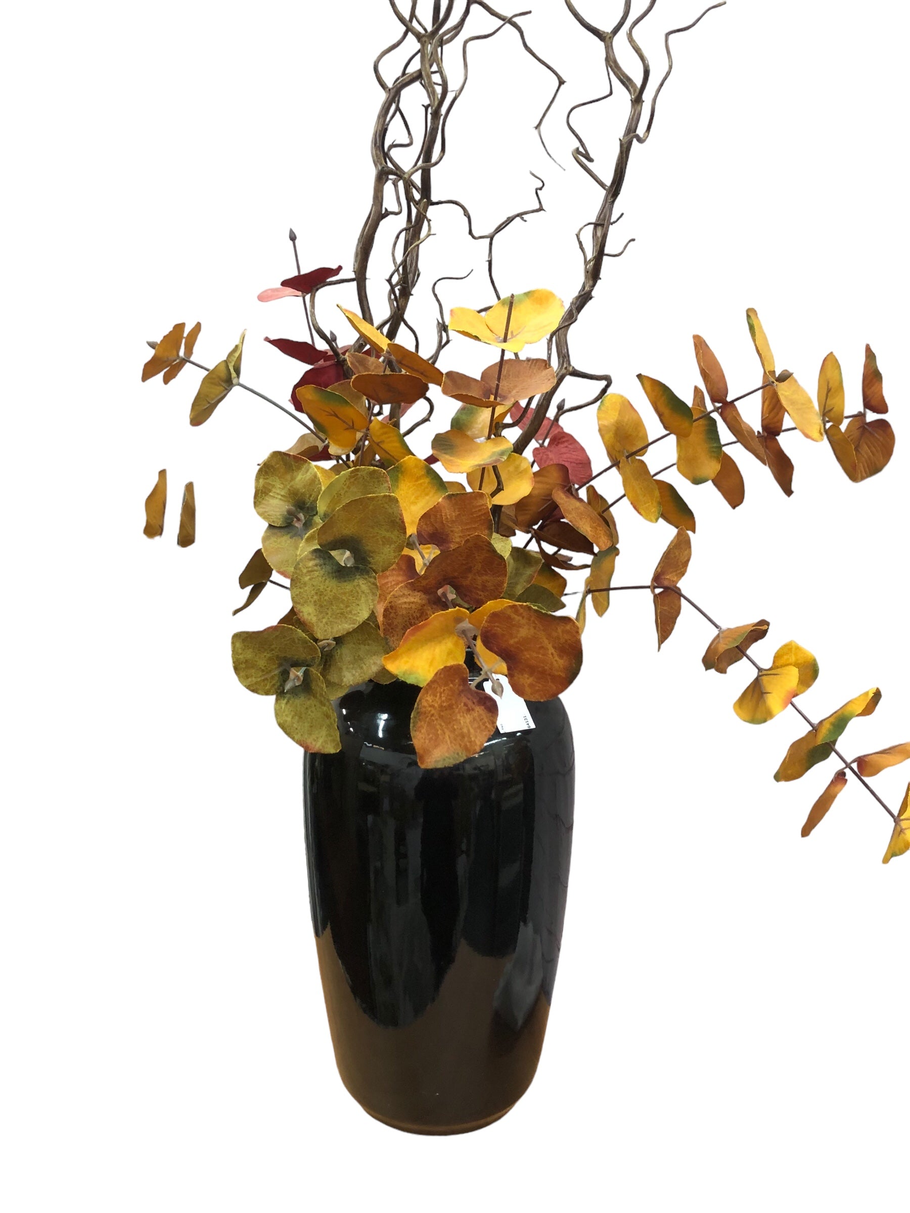 Brown Vase with Yellow and Red