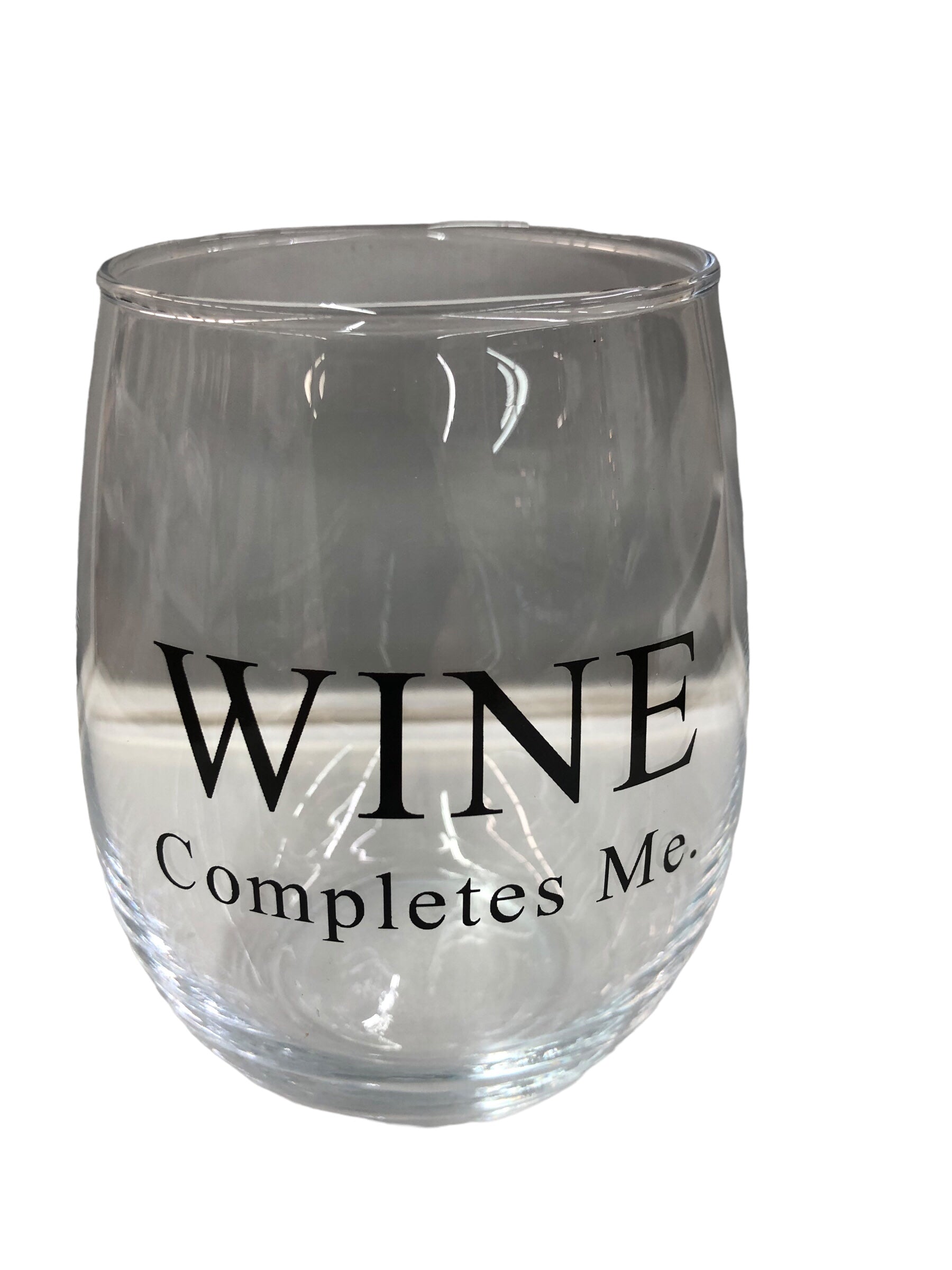 Wine Completes Me Glass