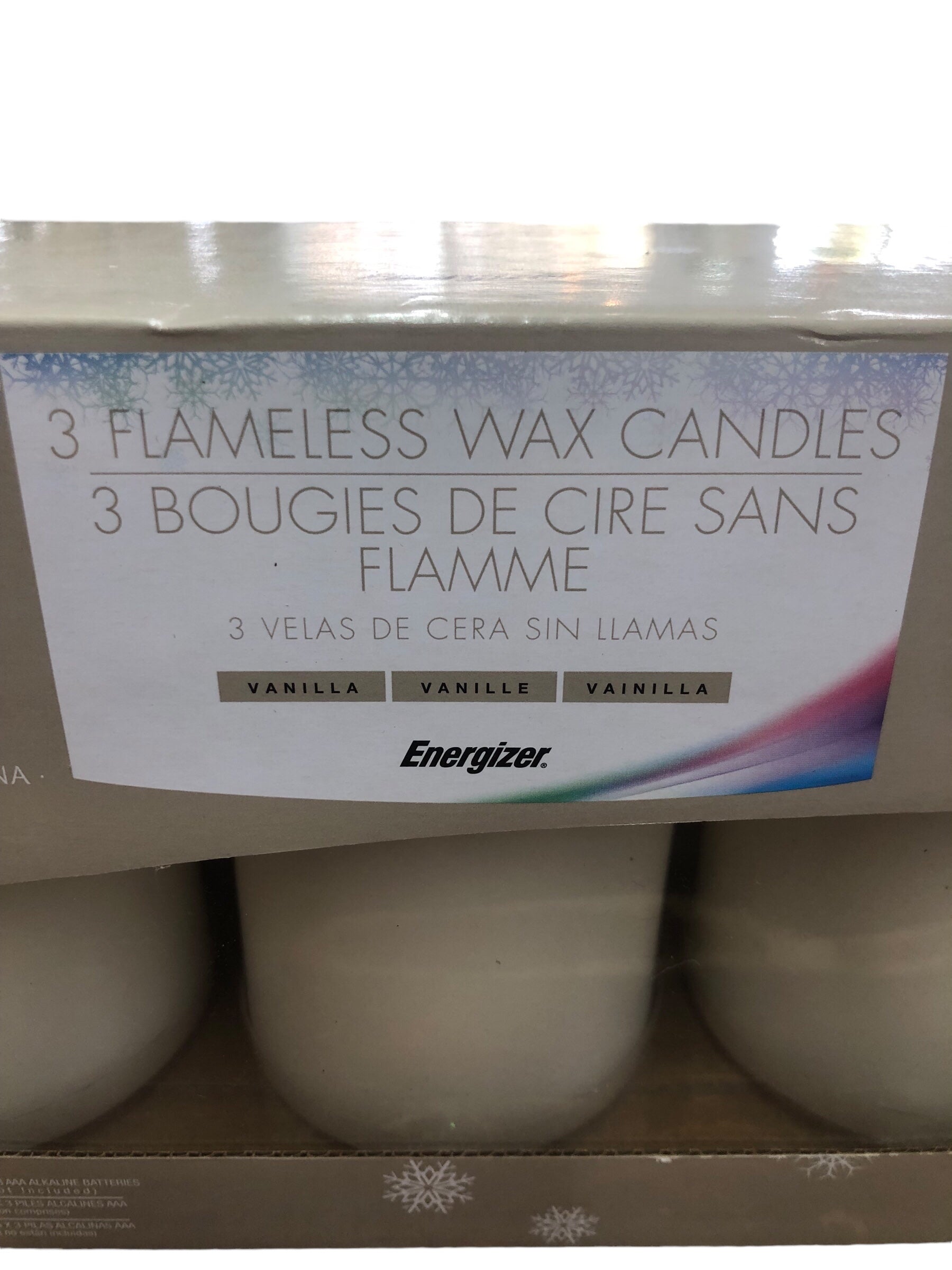 3 Flameless Wax Candles/Vanilla