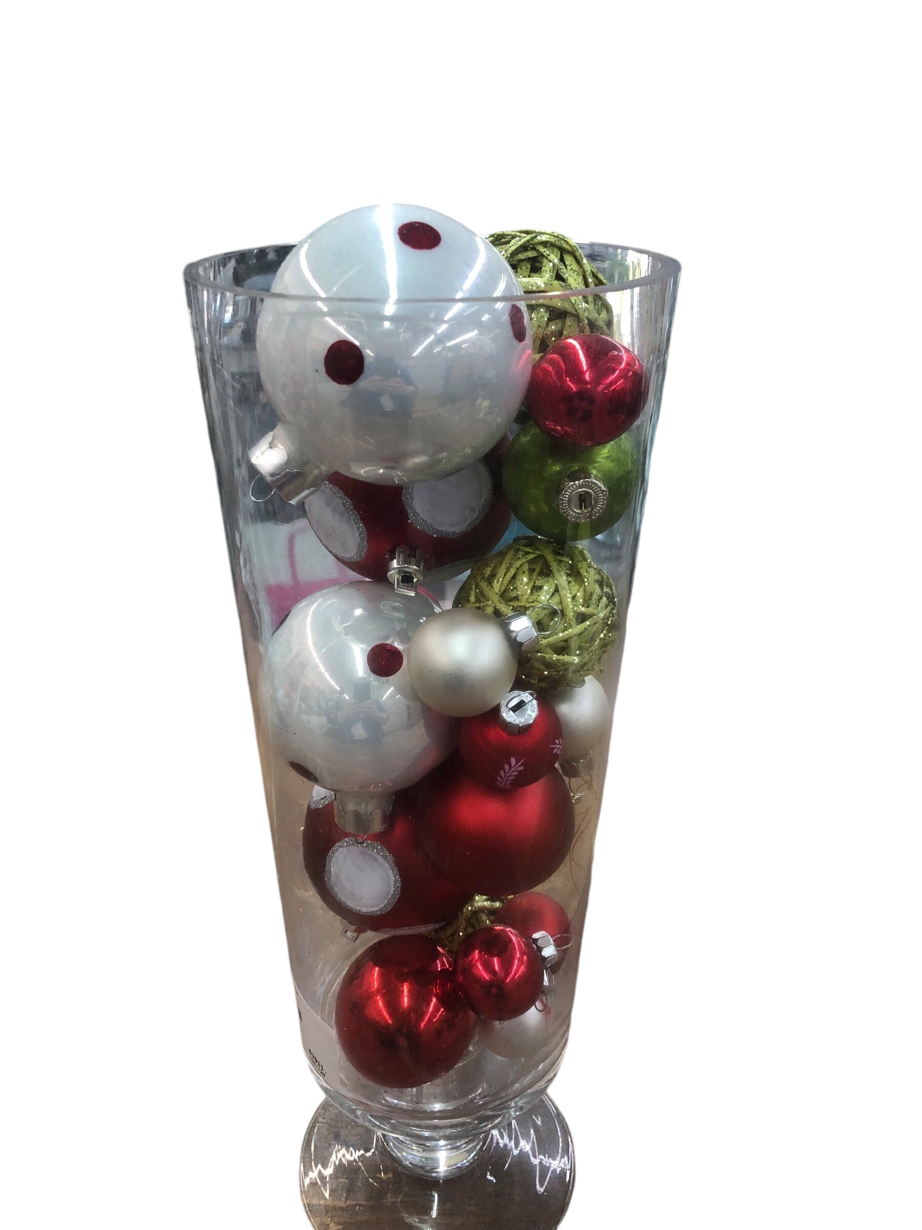 Glass Vase w/Ornaments