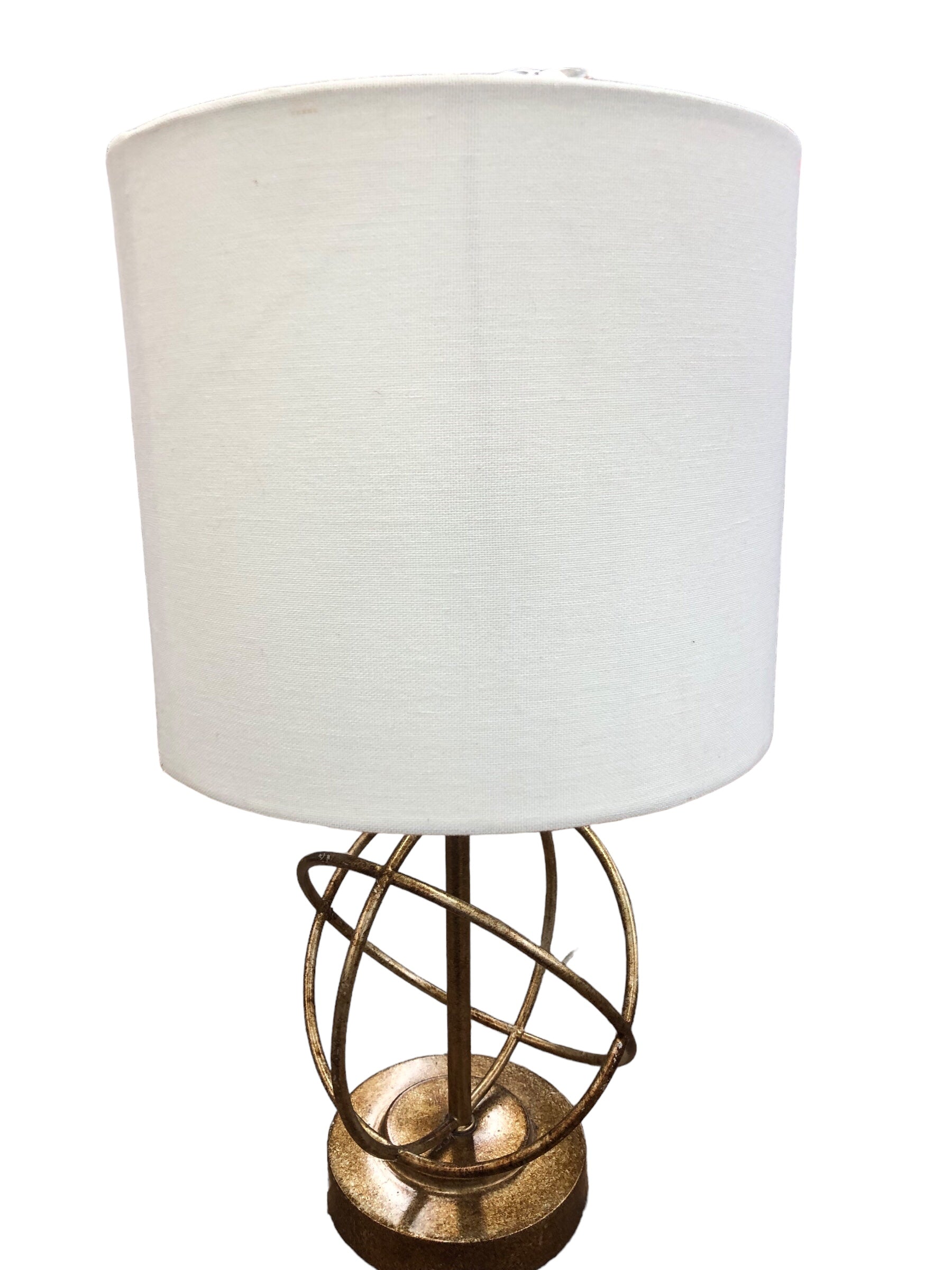 Goldish Globe Lamp/white shade