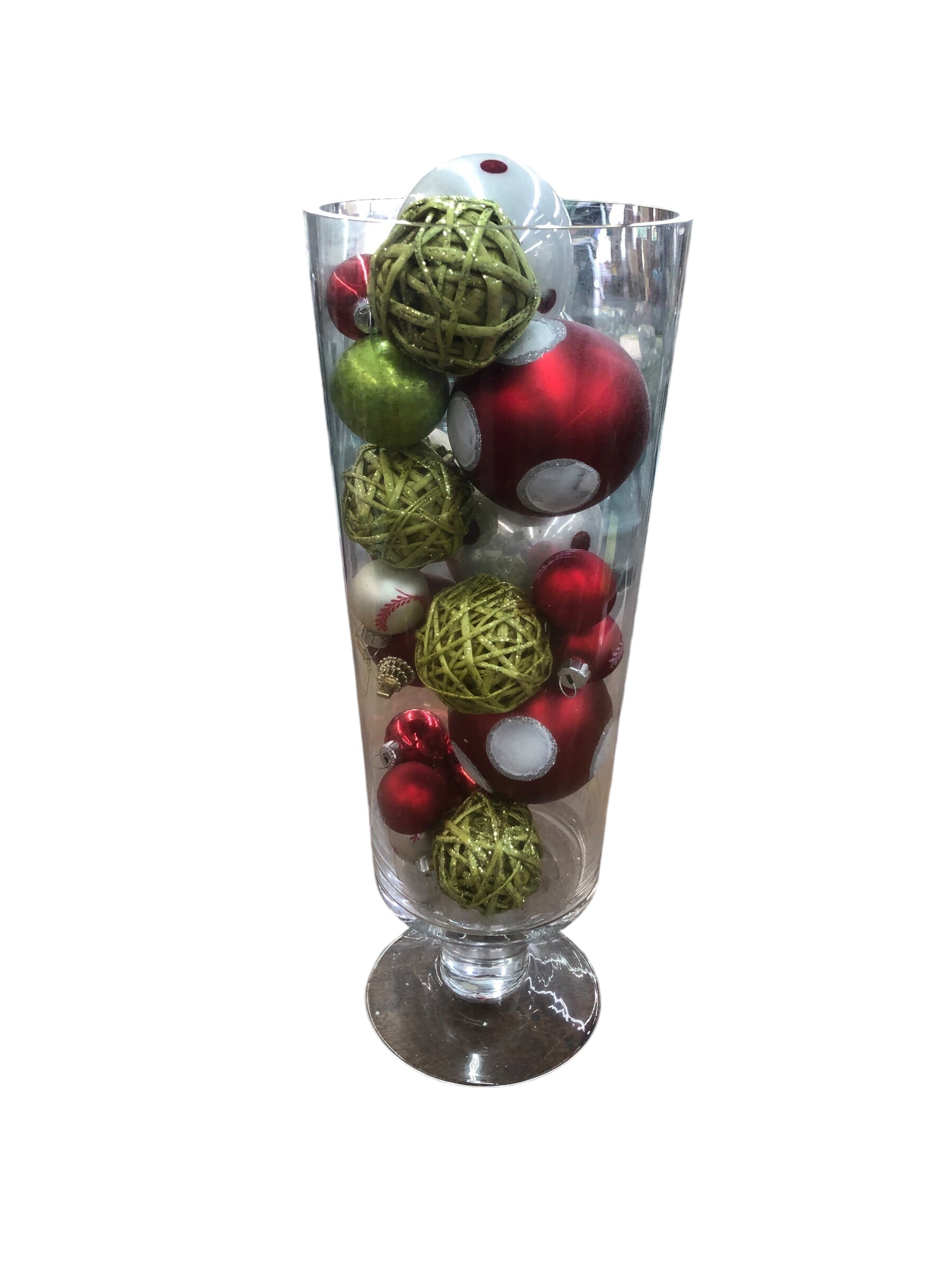 Glass Vase w/Ornaments