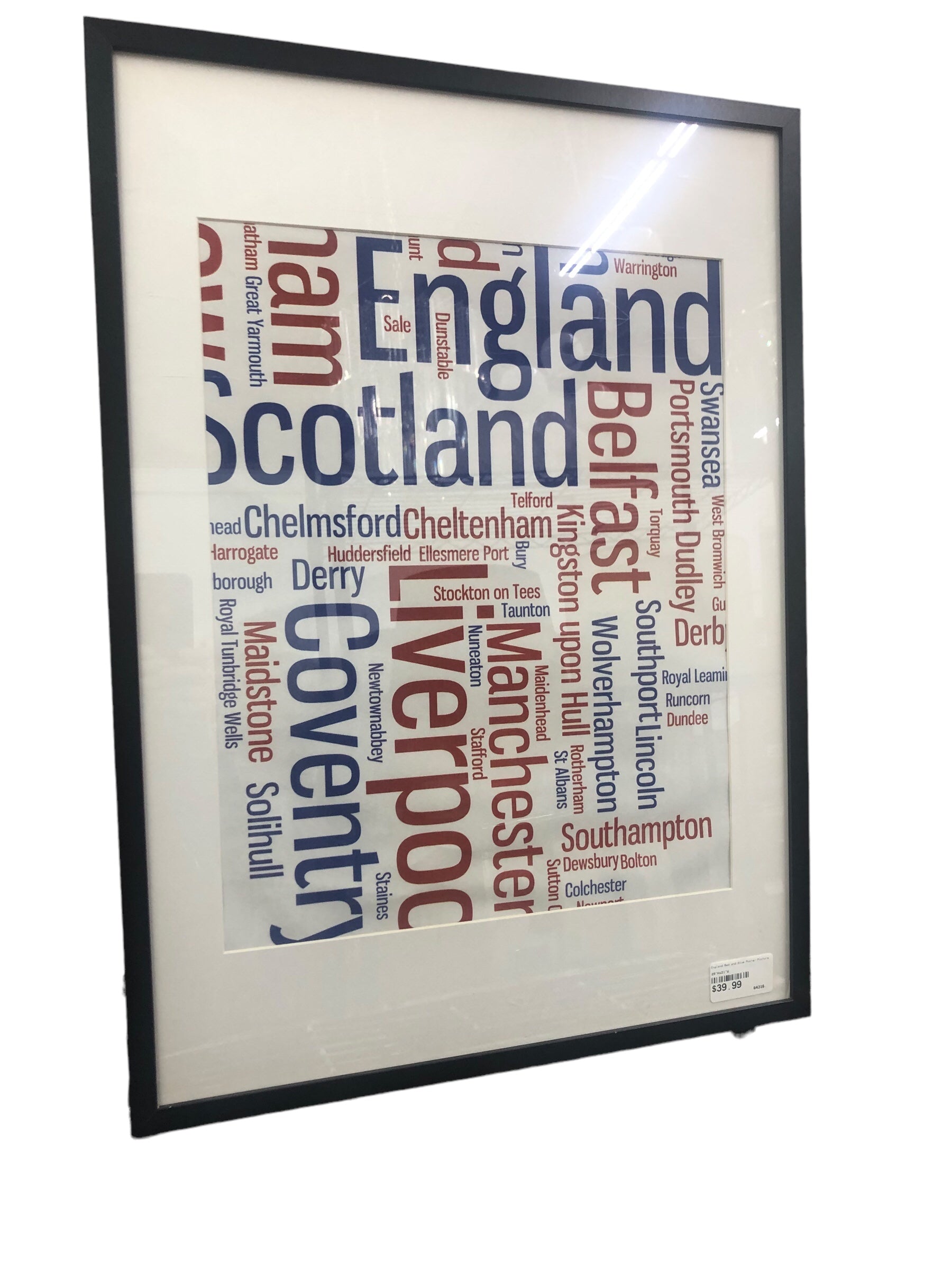 England Red and Blue Poster Picture