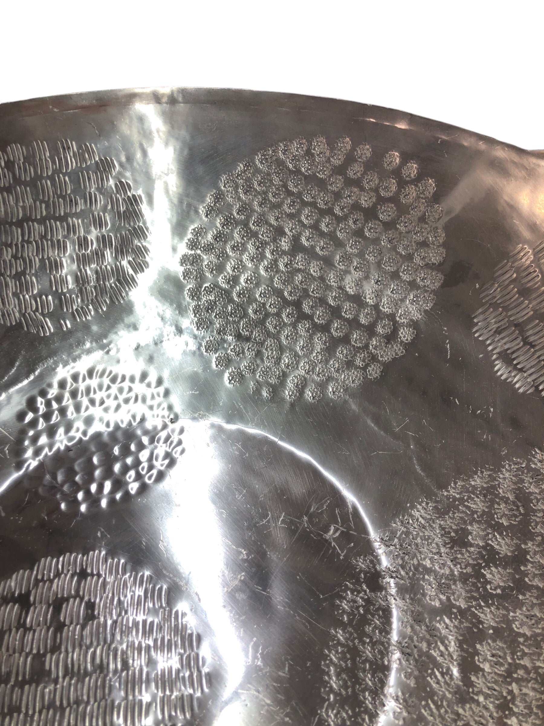 Extra Large Silver Bowl with Pattern