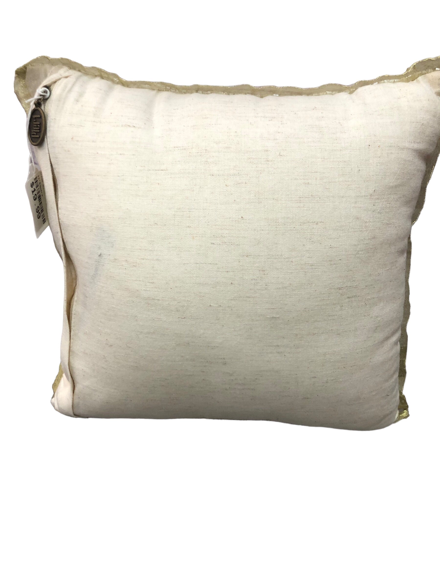 Cream and Bronze Beaded Pillow