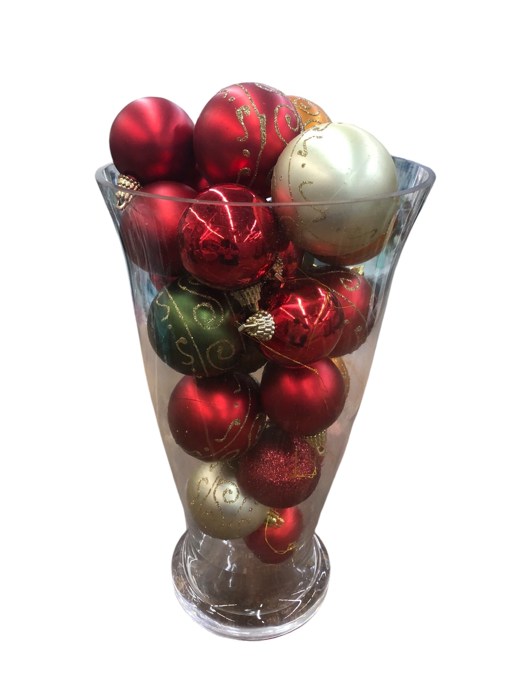 Large Glass Vase with Ornaments