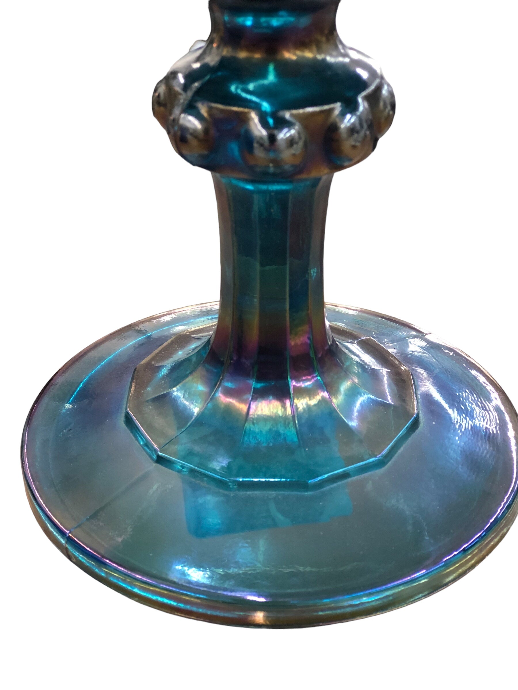 Carnival Glass Compote Pedestal Bowl