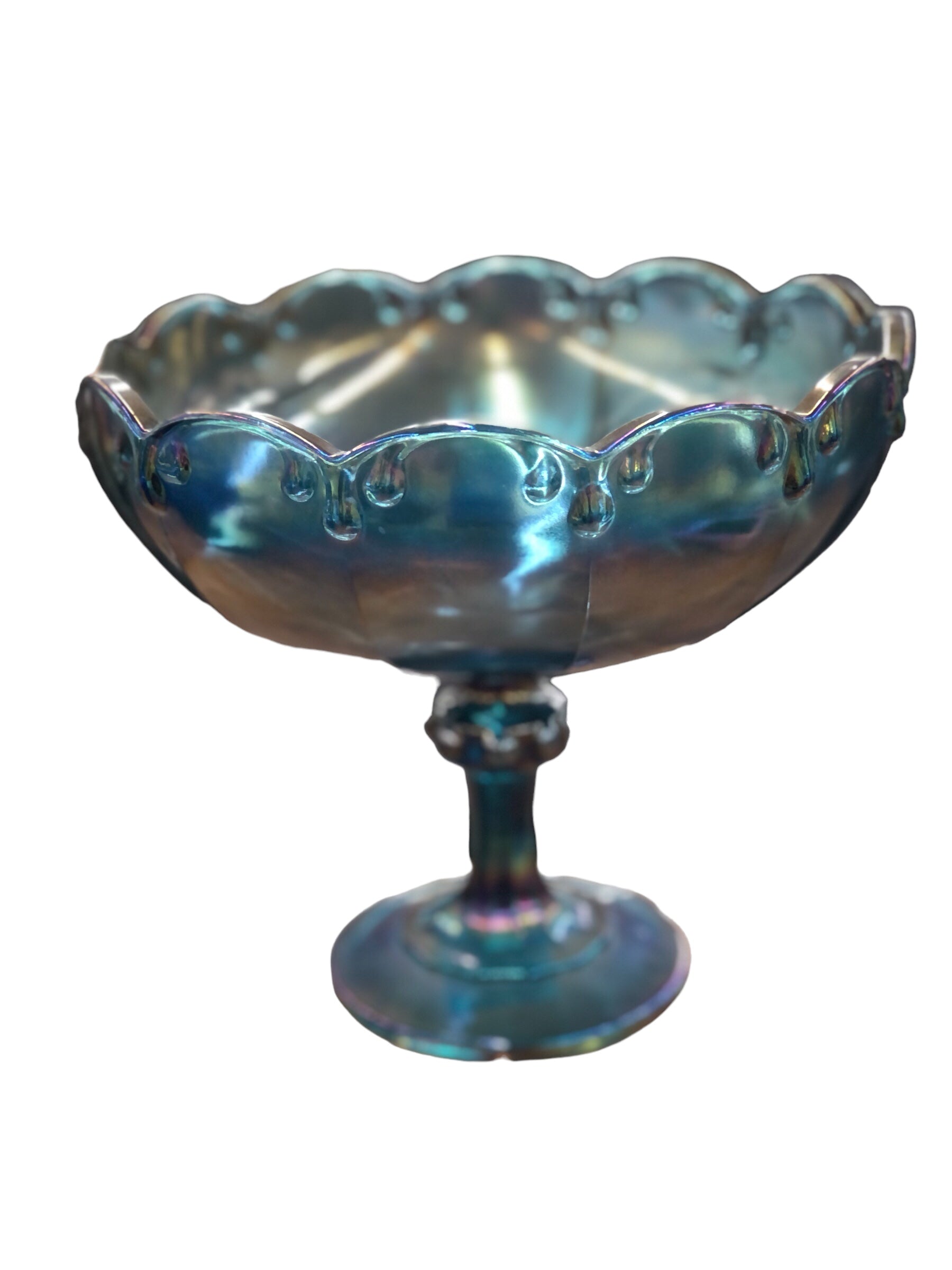 Carnival Glass Compote Pedestal Bowl