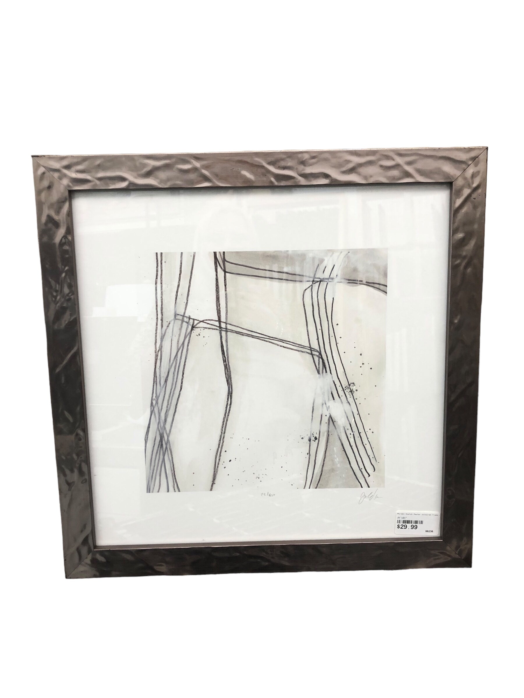 Modern Sketch Pewter coloured frame A