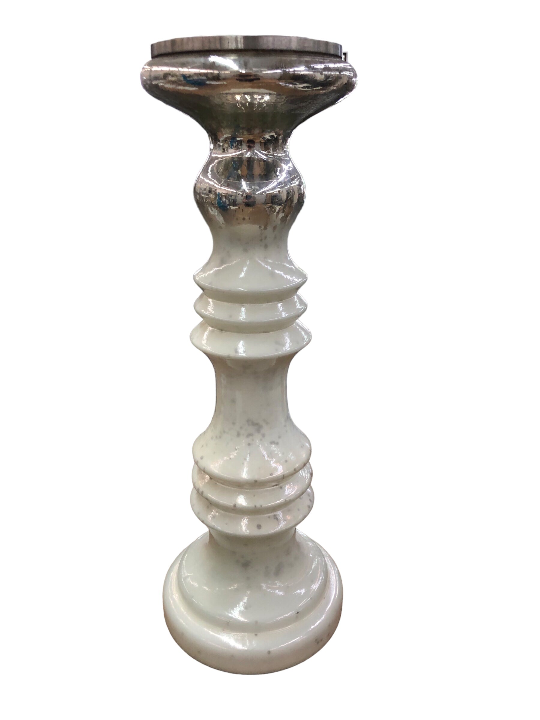 Cream and Silver Candle holder