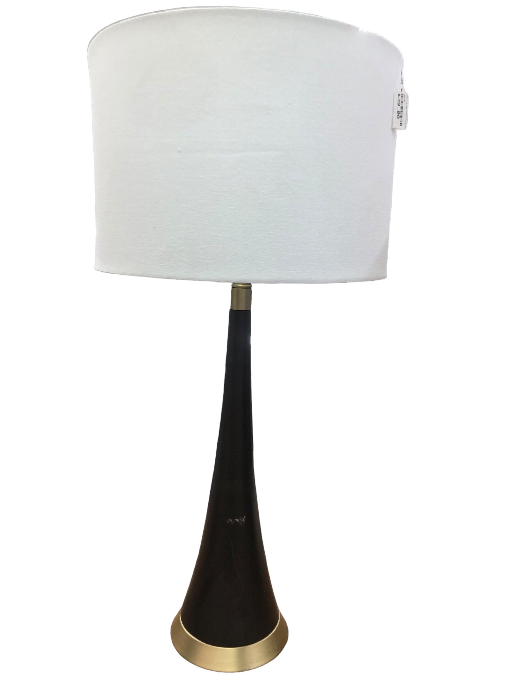 Tall Brown Lamp/White Shade