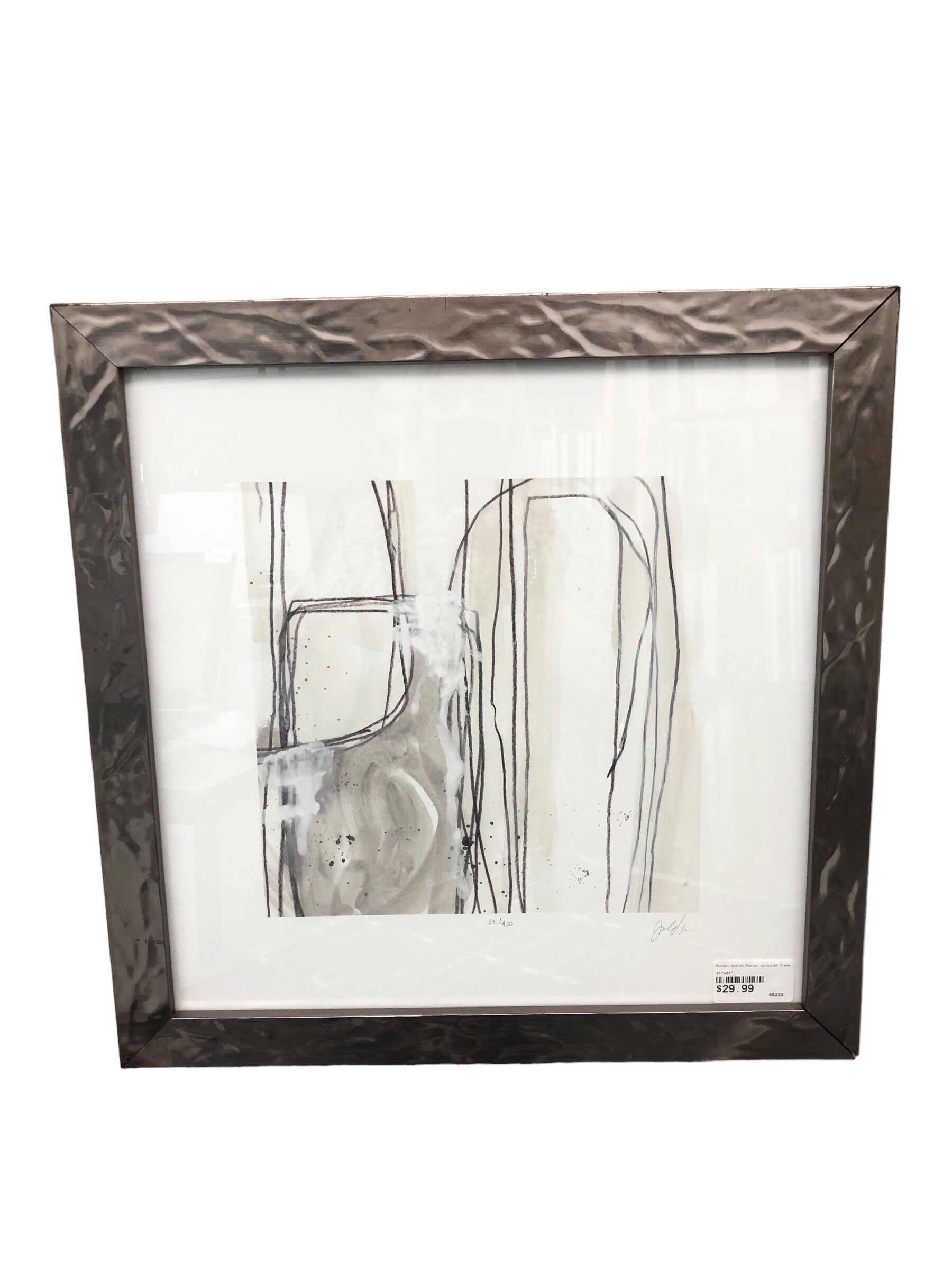 Modern Sketch Pewter coloured frame C