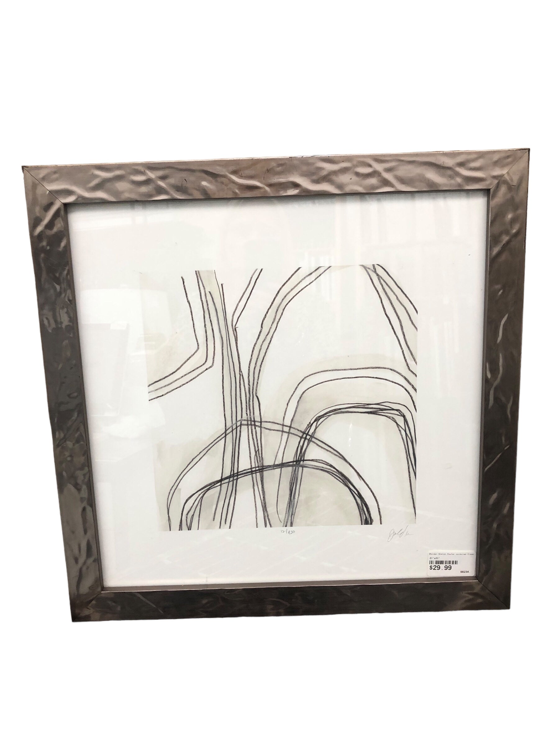 Modern Sketch Pewter coloured frame B